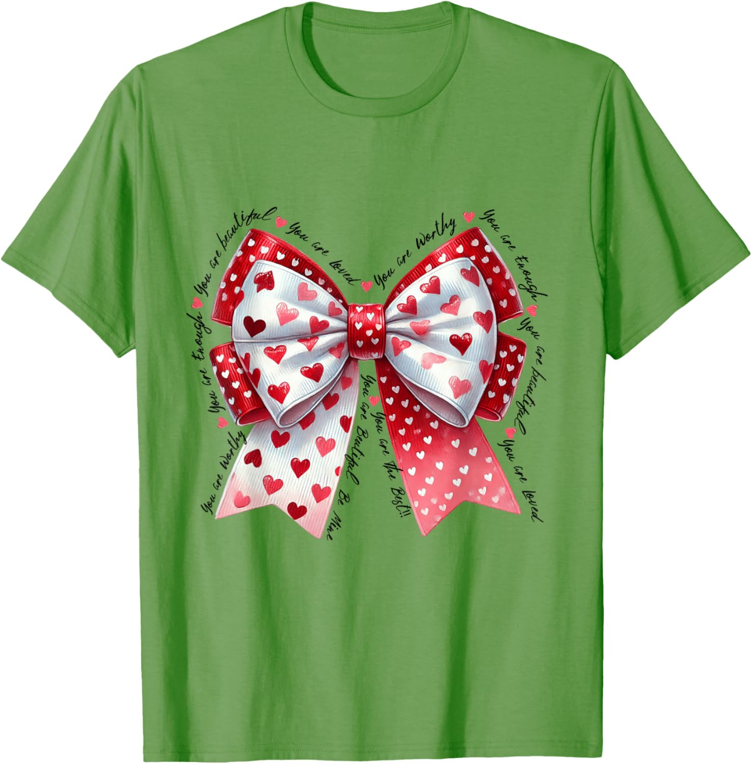Adorable Cute Coquette Bow Ribbon Valentines Day T-Shirt for Women - 6