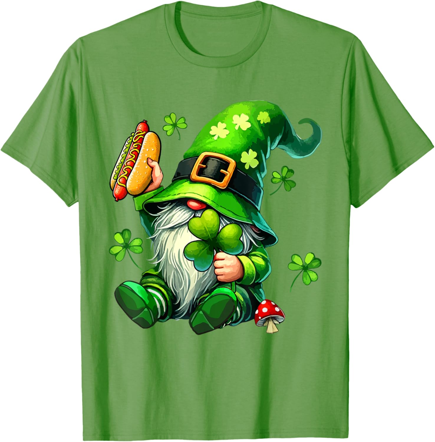 Gnome Eating Hot Dog St. Patrick's Day T-Shirt for Food Lovers - 23