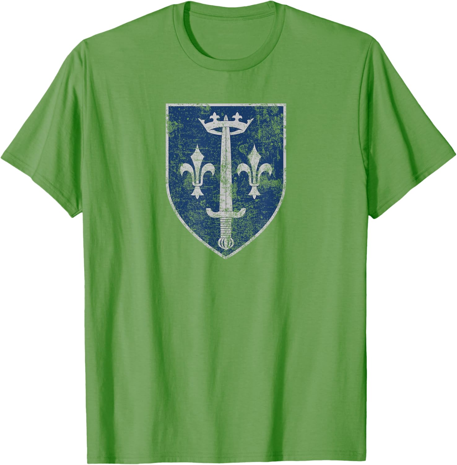 Family Crest of Saint Joan of Arc Distressed Print T-Shirt for Everyone - 3