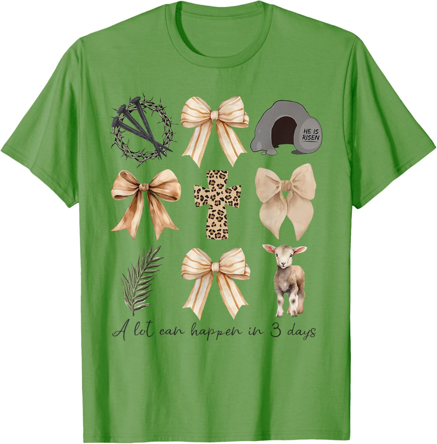 Coquette Bow Christian Easter T-Shirt – A Lot Can Happen in Three Days - 14