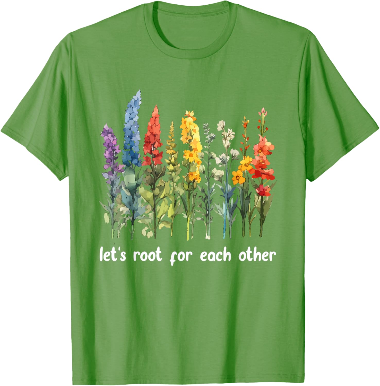 Inspirational Floral T-Shirt Let's Root for Each Other Motivational Style - 19