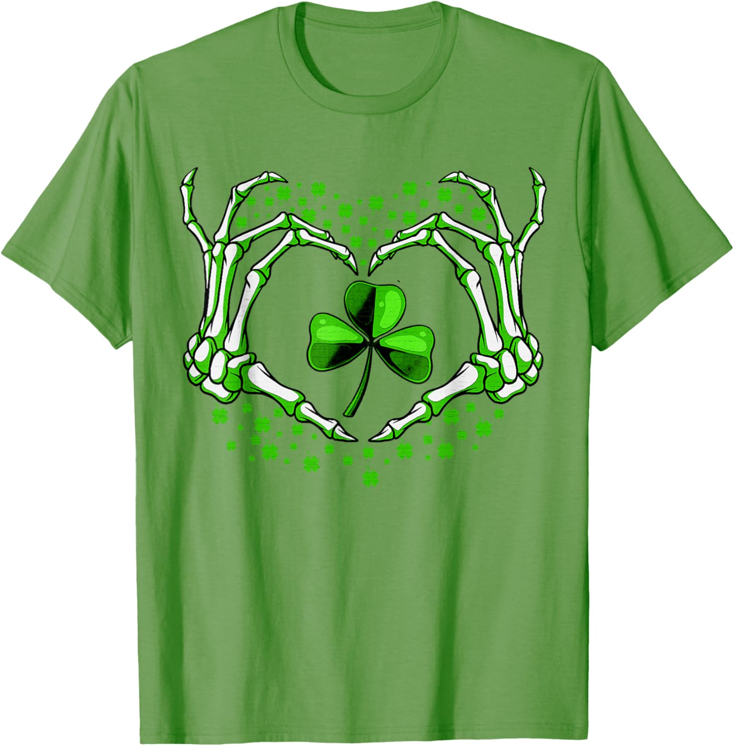 Skeleton Hand Heart Shamrock St Patricks Day T-Shirt for Festive Fun - 9