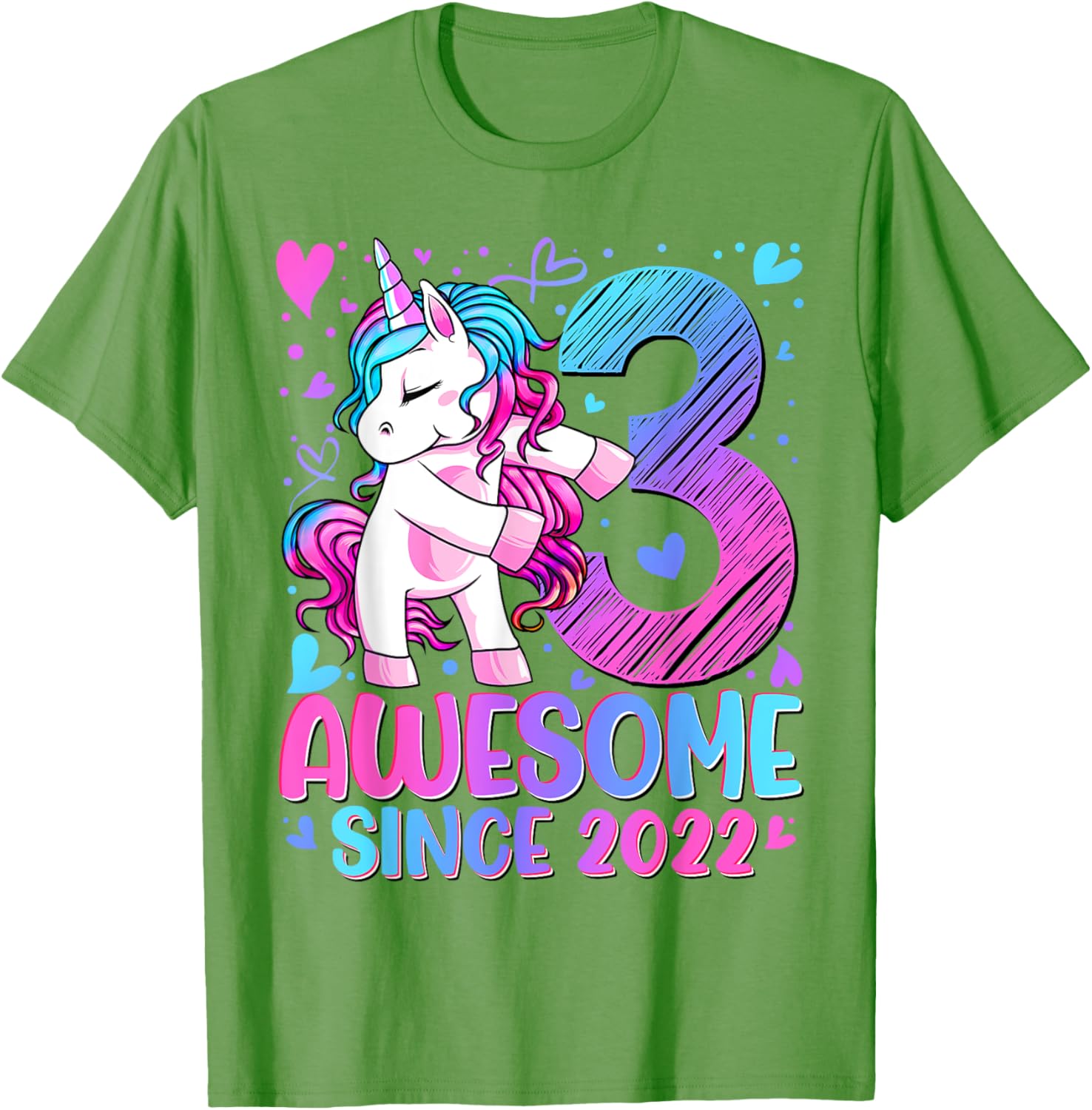 Cute Unicorn T-Shirt for 3 Year Old Girls Birthday Party Gifts - 29