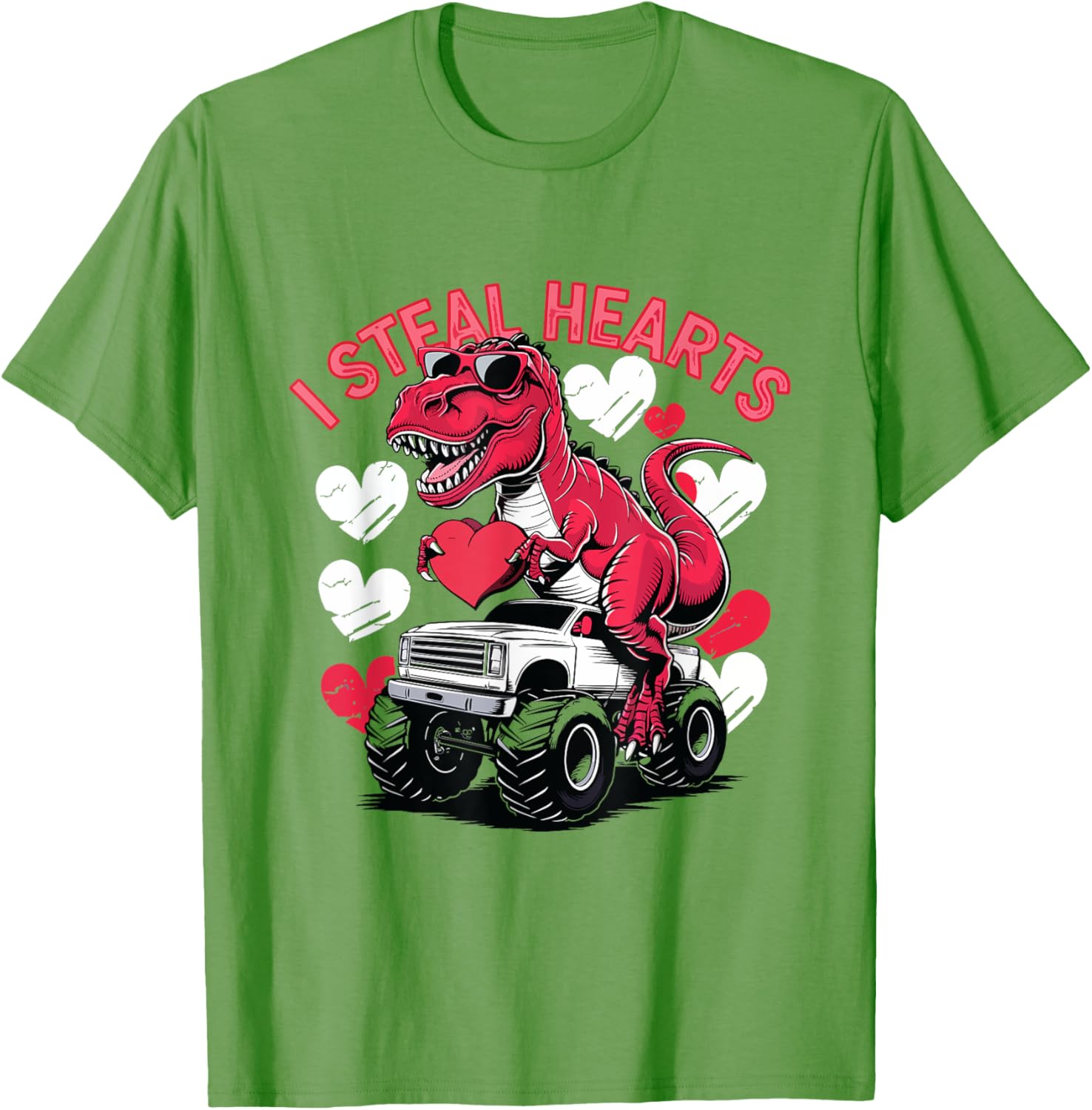 I Steal Hearts Toddler T-Rex Valentine's Day Shirt for Baby Boys - 14