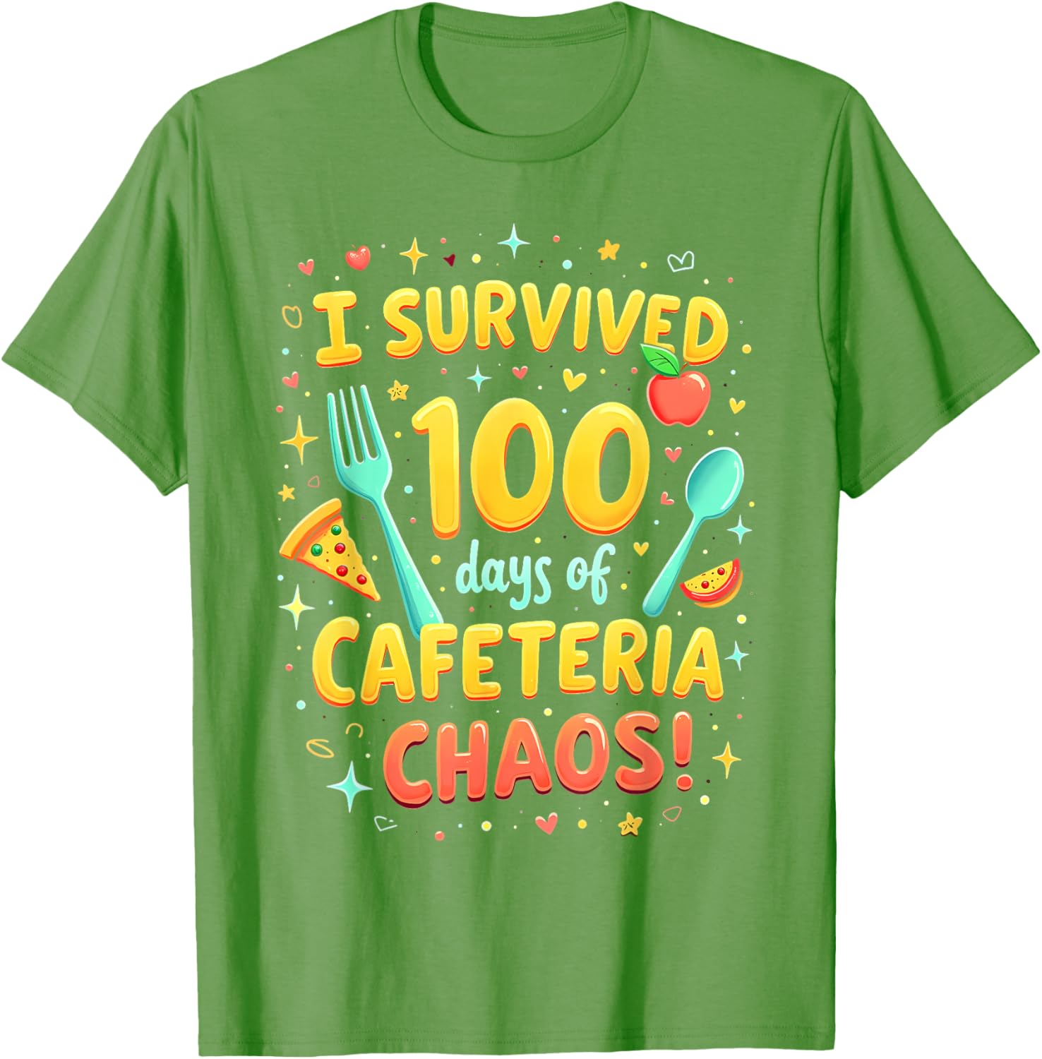 I Survived School Cafeteria Chaos Funny Lunch Lady T-Shirt for Kids - 11
