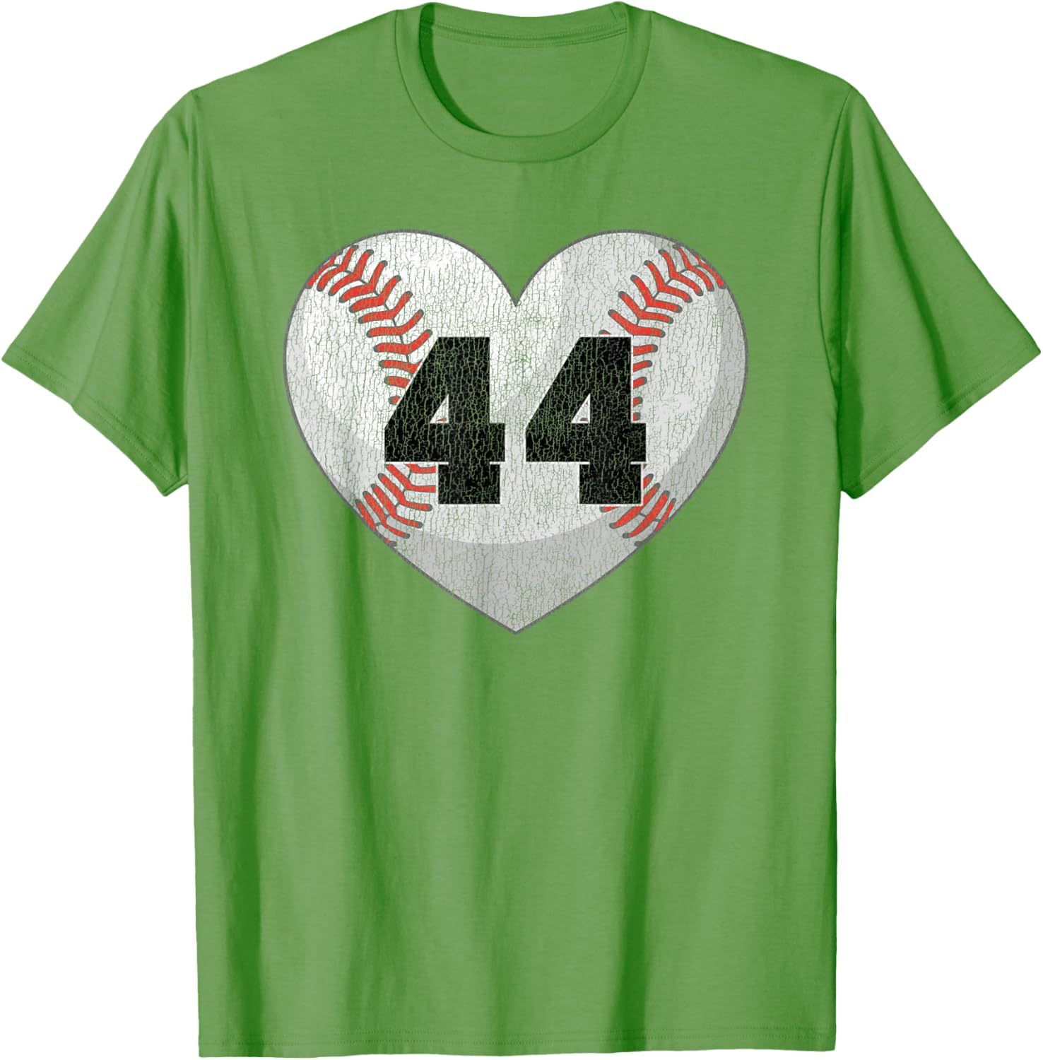 Cute Baseball Number 44 Distressed Heart T-Shirt for Baseball Moms - 21