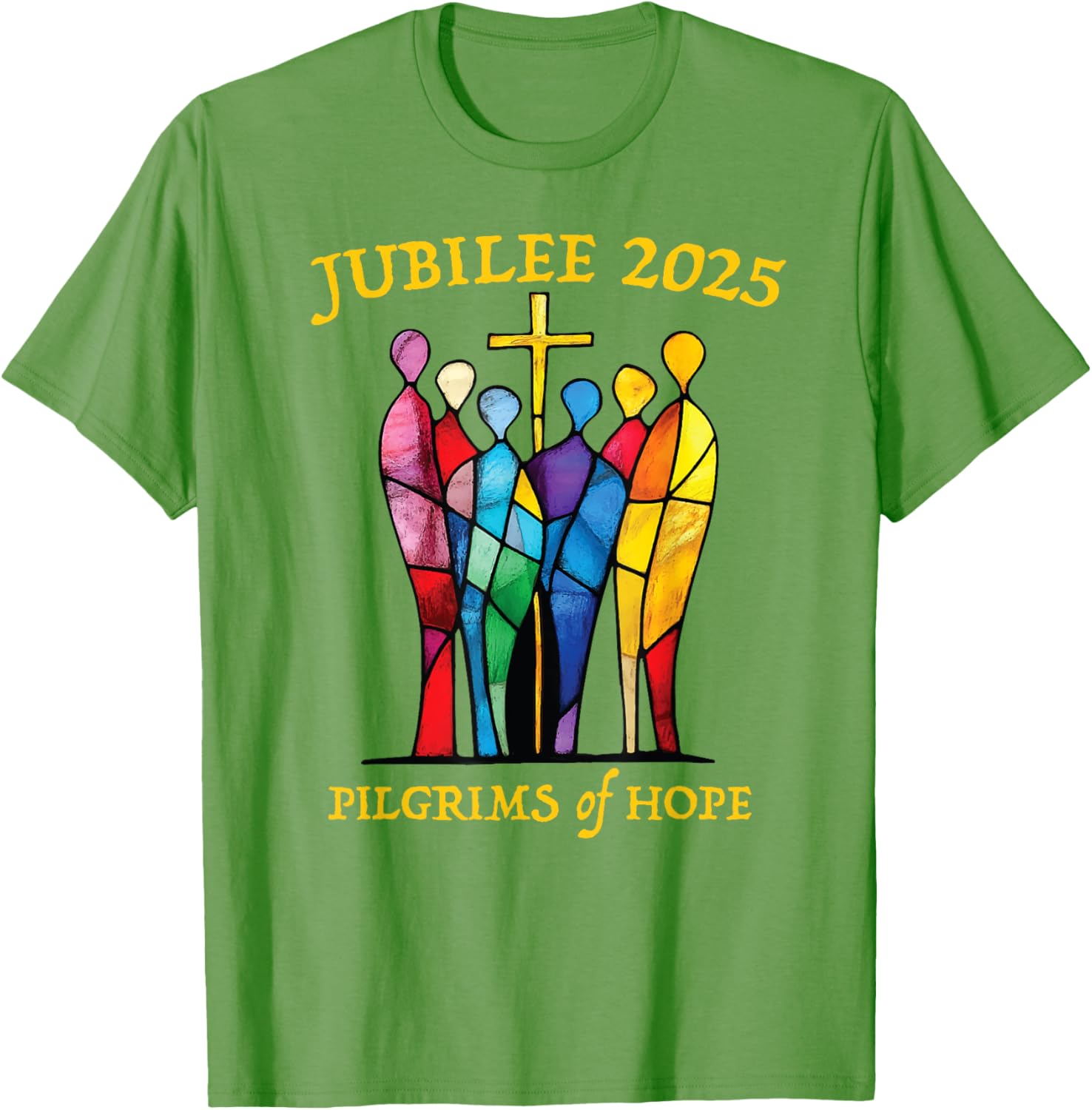 Catholic Jubilee 2025 Pilgrims of Hope Stained Glass T-Shirt for All - 8