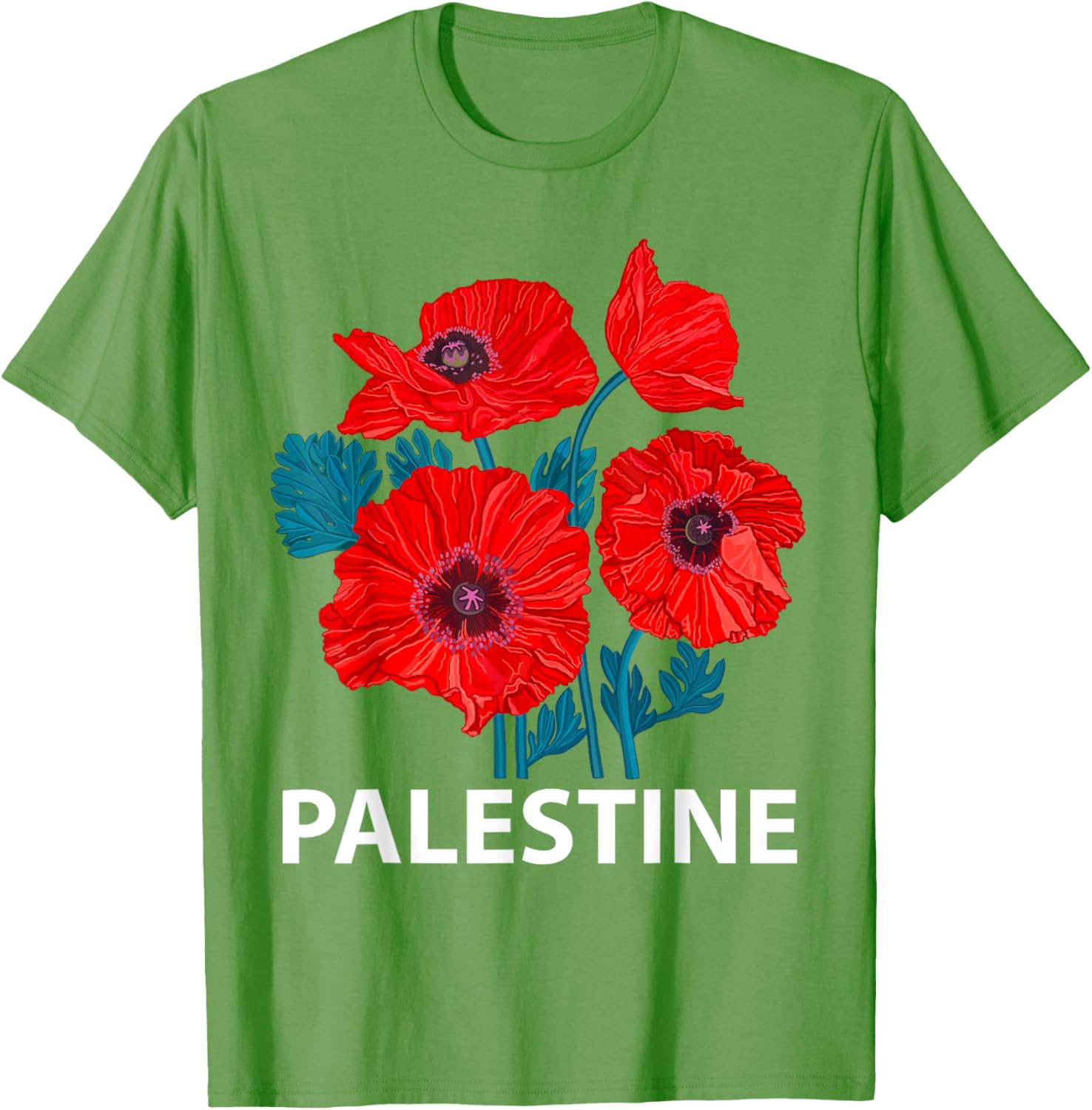 Palestine Patriotic Poppy T-Shirt for Palestinian Resistance Support - 23