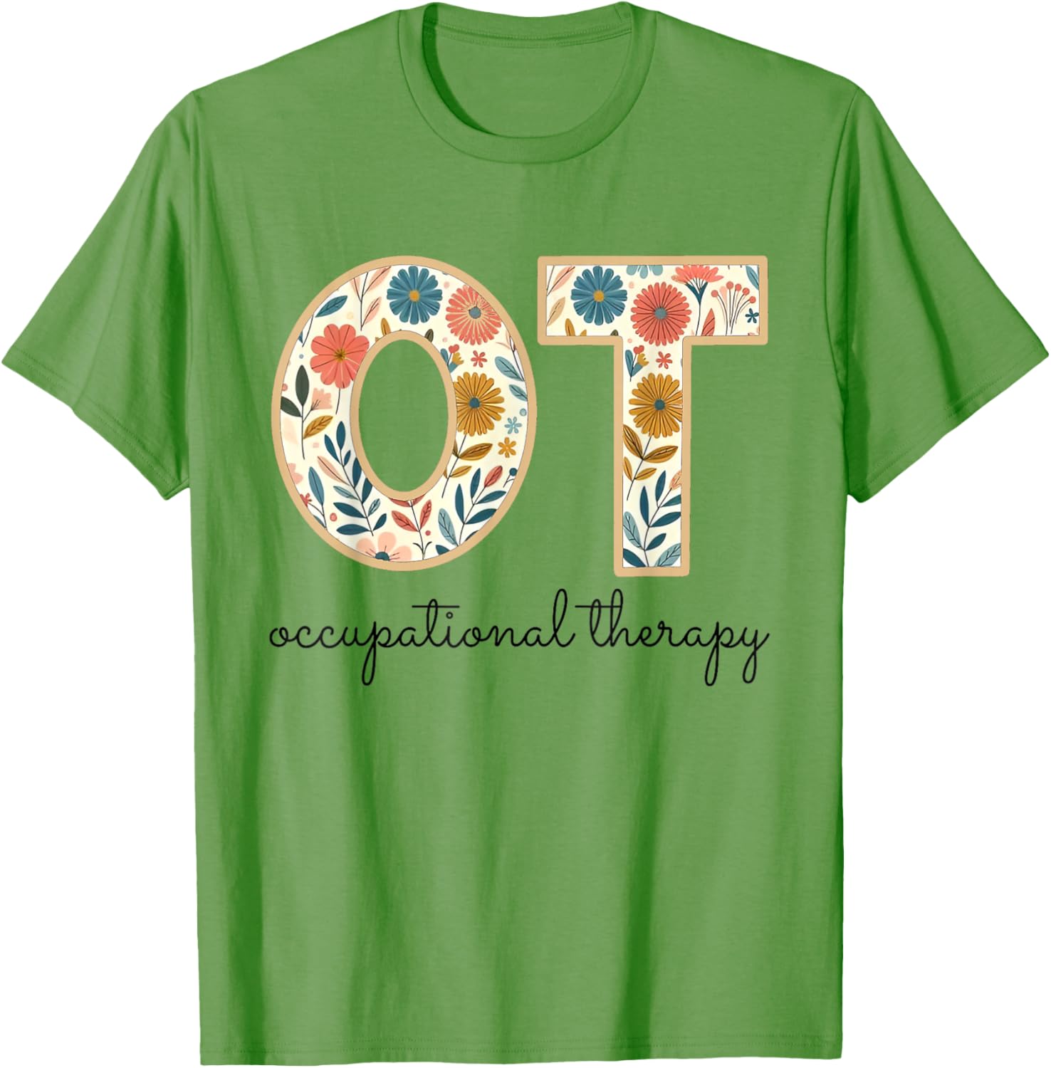 Vintage Flower Occupational Therapy T-Shirt for OT OTA Therapists - 9