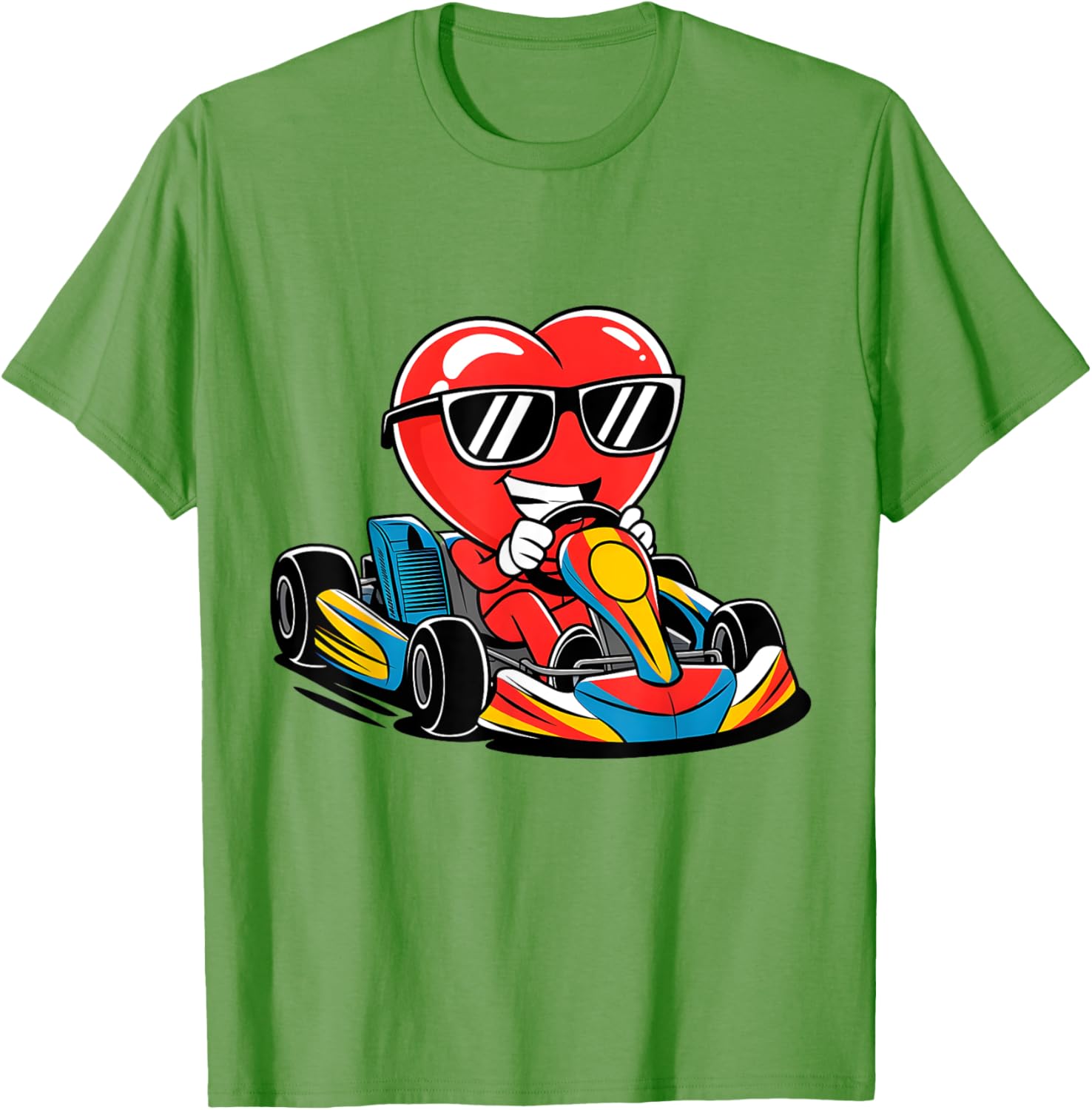 Heart Racing Go-Kart Valentine's Day T-Shirt for Boys and Girls - 13