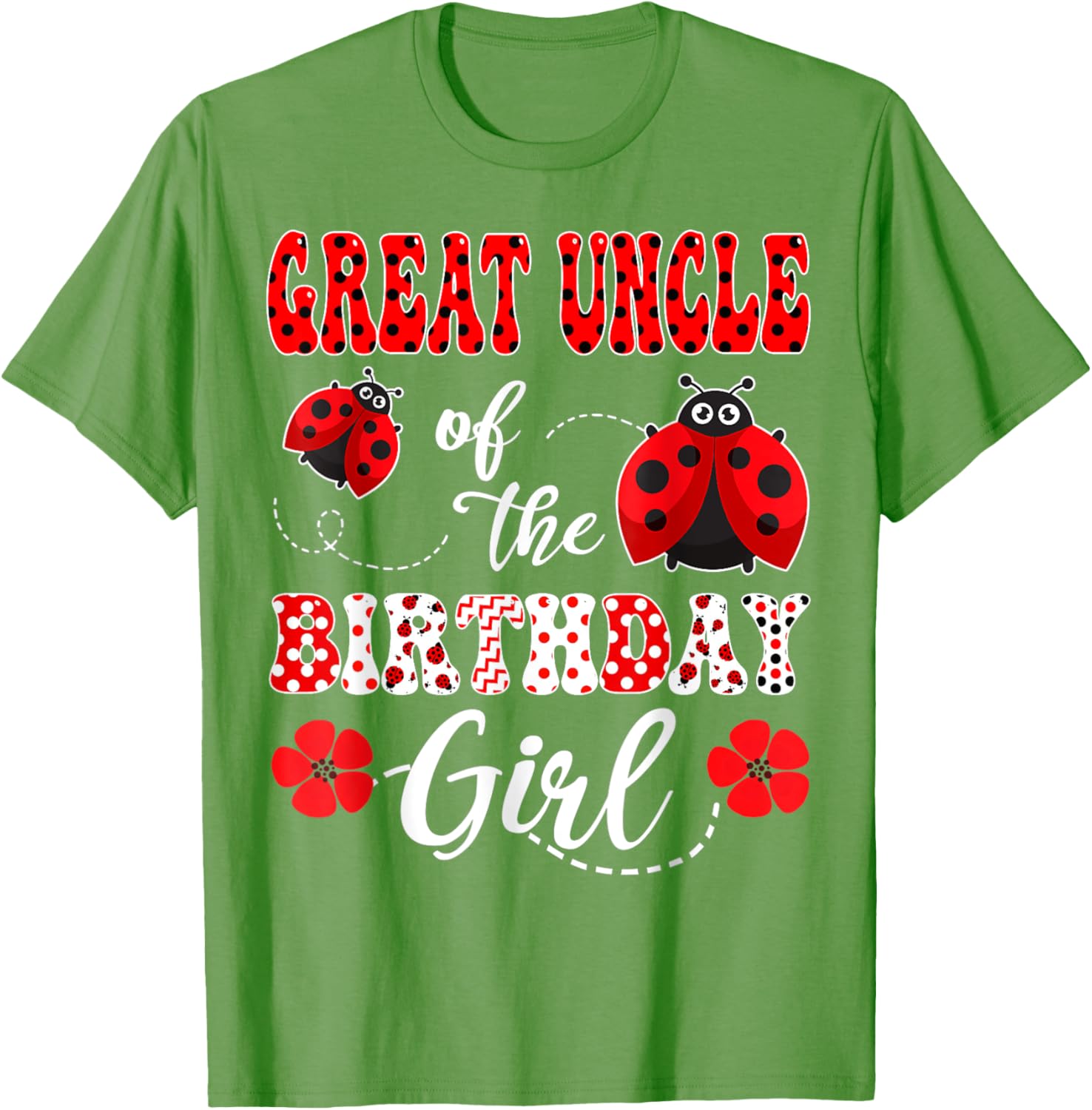 Great Uncle Of The Birthday Girl Ladybug T-Shirt for Special Occasions - 8
