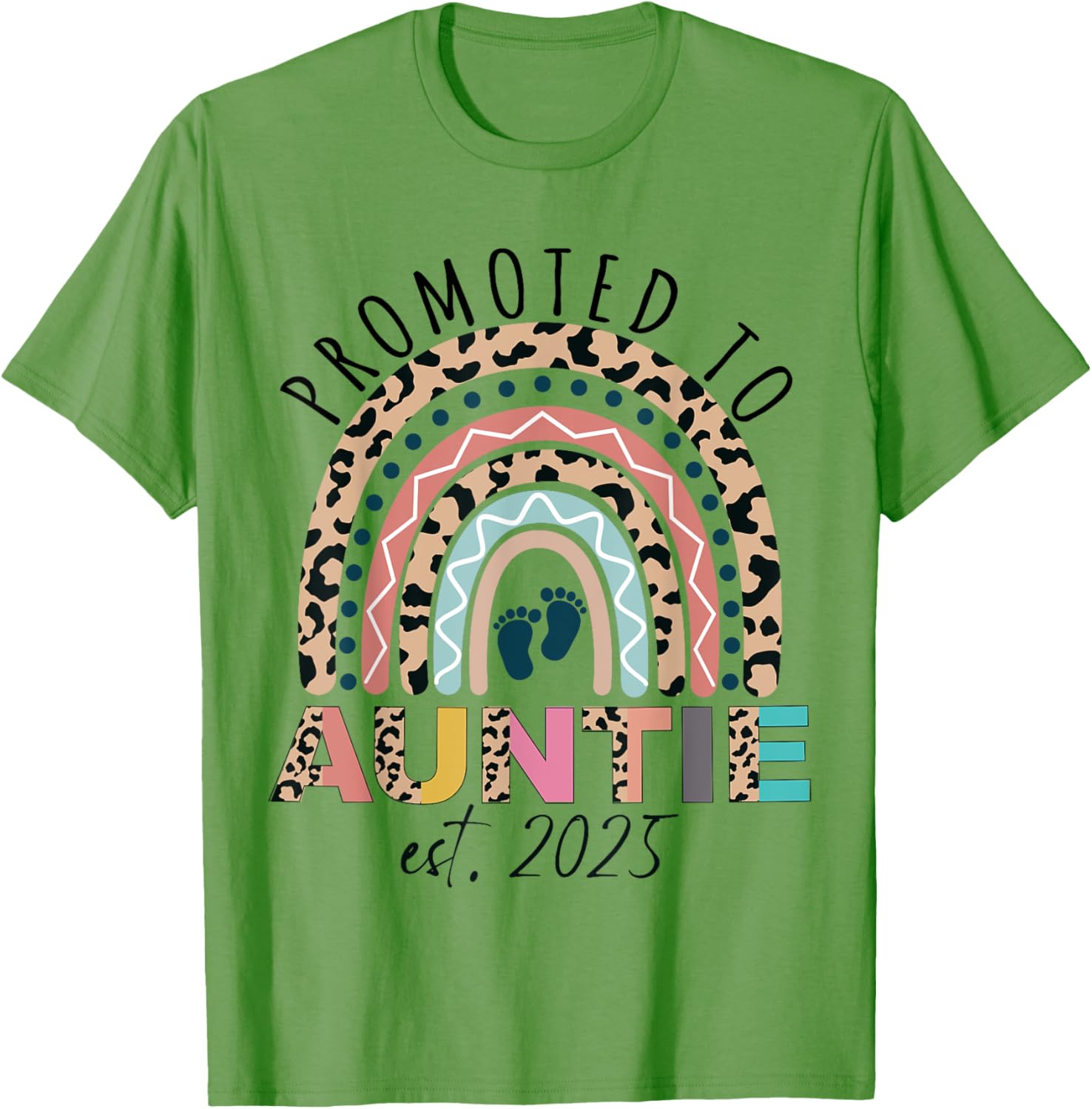 Promoted to Auntie Est 2025 Cute Mothers Day T-Shirt Gift for Aunties - 4
