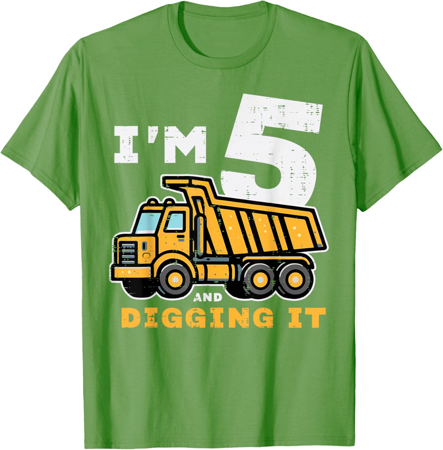 5th Birthday Dump Truck T-Shirt for Boys I’m 5 Digging It Fun Kids Tee - 23