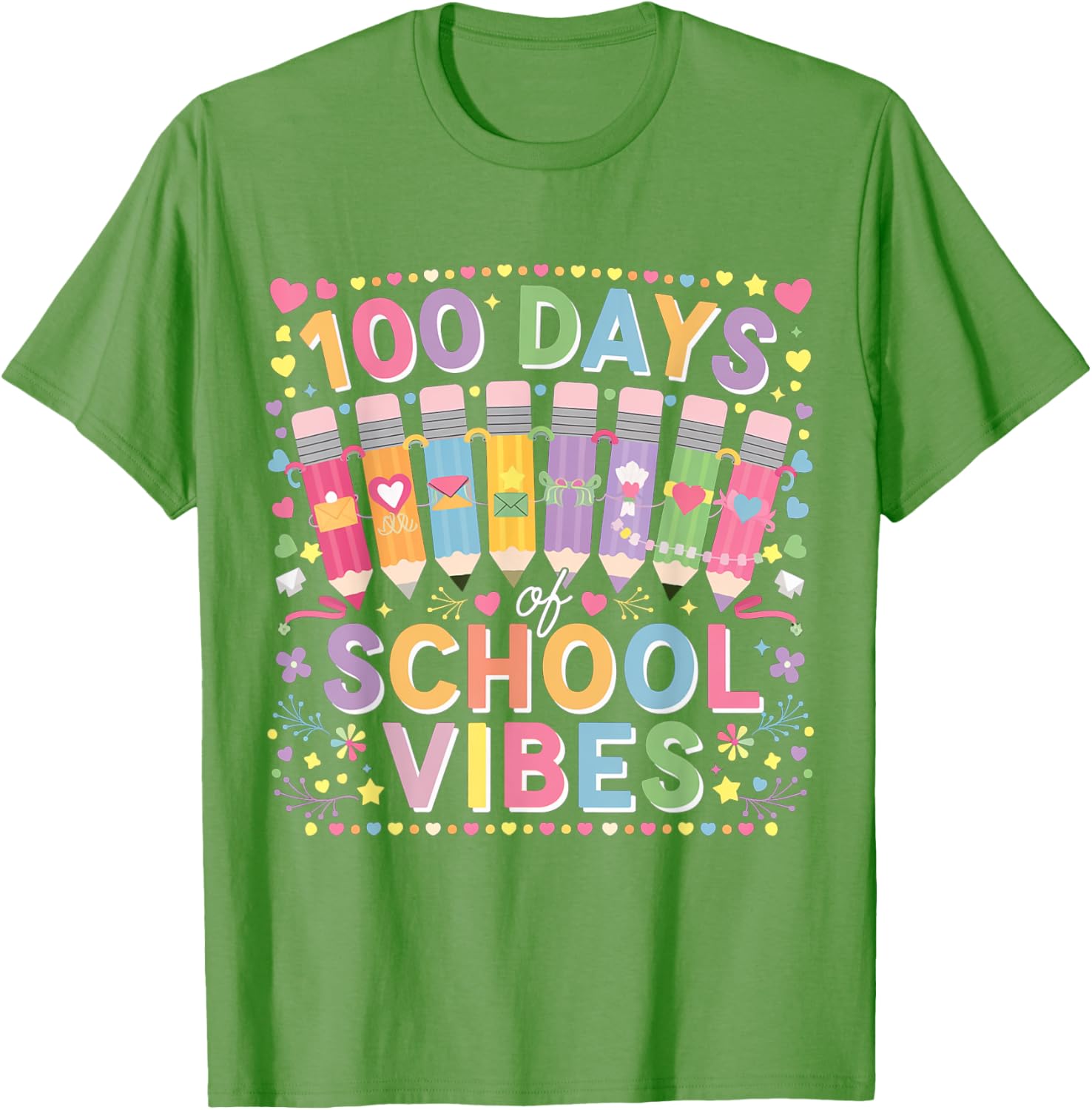 Cute Heart 100th Day of School T-Shirt for Kids Fun Celebration Wear - 21