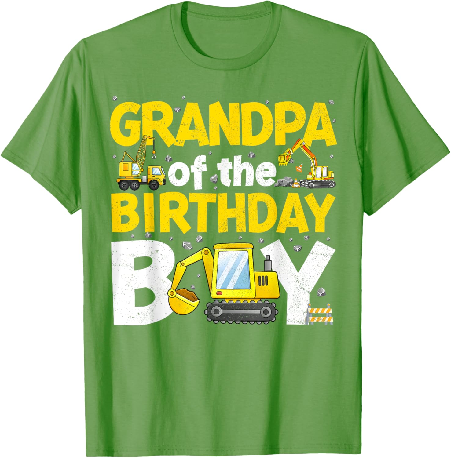 Grandpa Of The Birthday Boy Construction Family Party T-Shirt Gift - 12