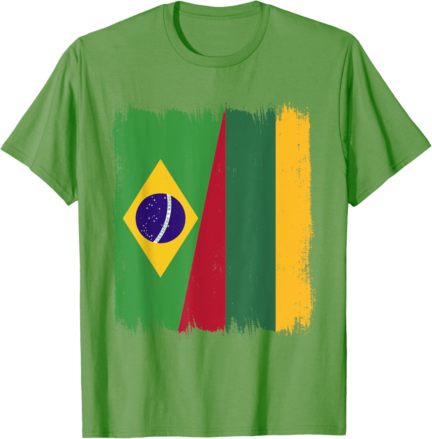 Brazil Lithuania Half Flag Roots T-Shirt for Proud Brazilian Lithuanians - 4