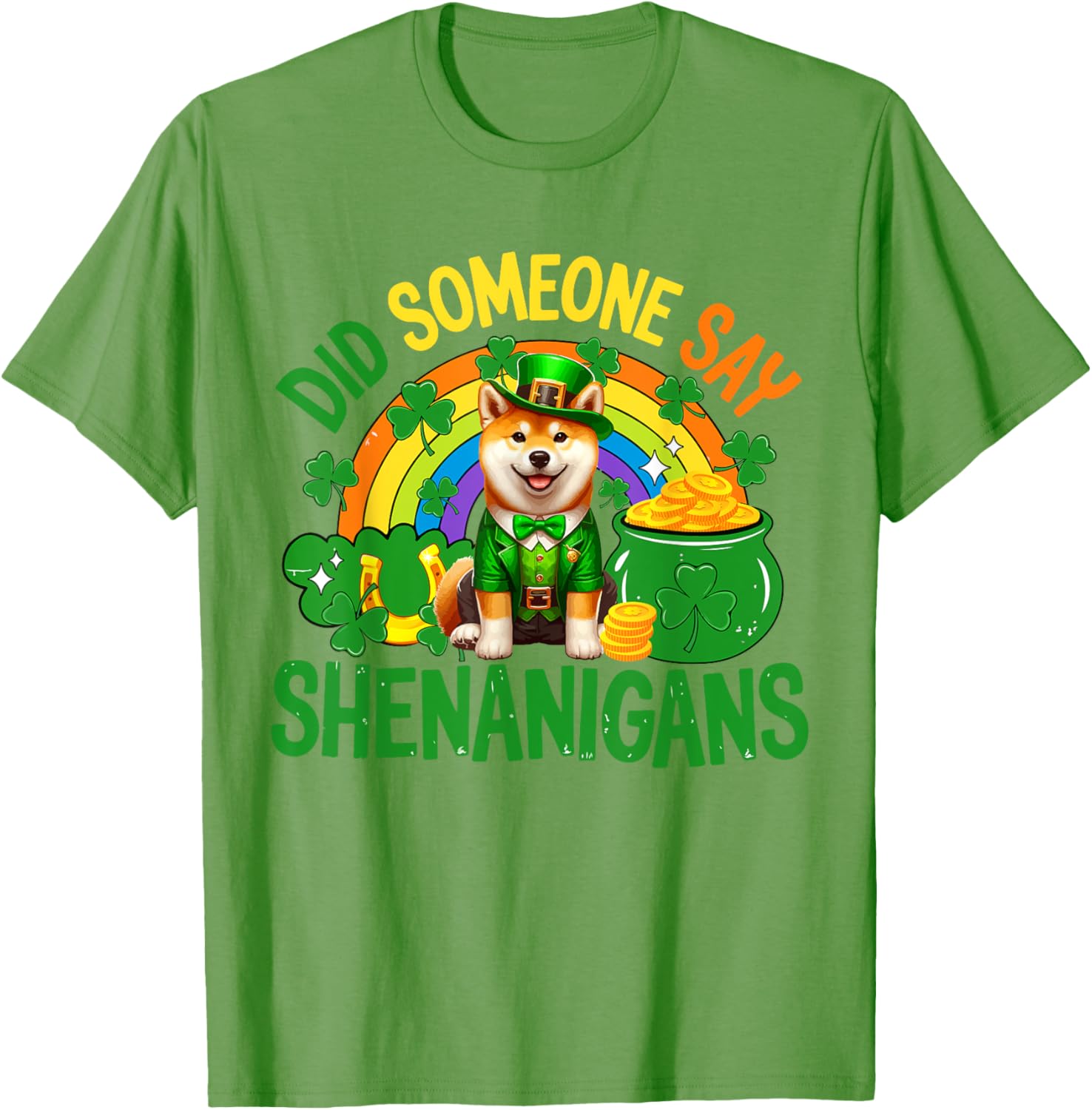 Shenanigans St. Patrick's Day Shiba Inu T-Shirt for Fun Celebrations - 23