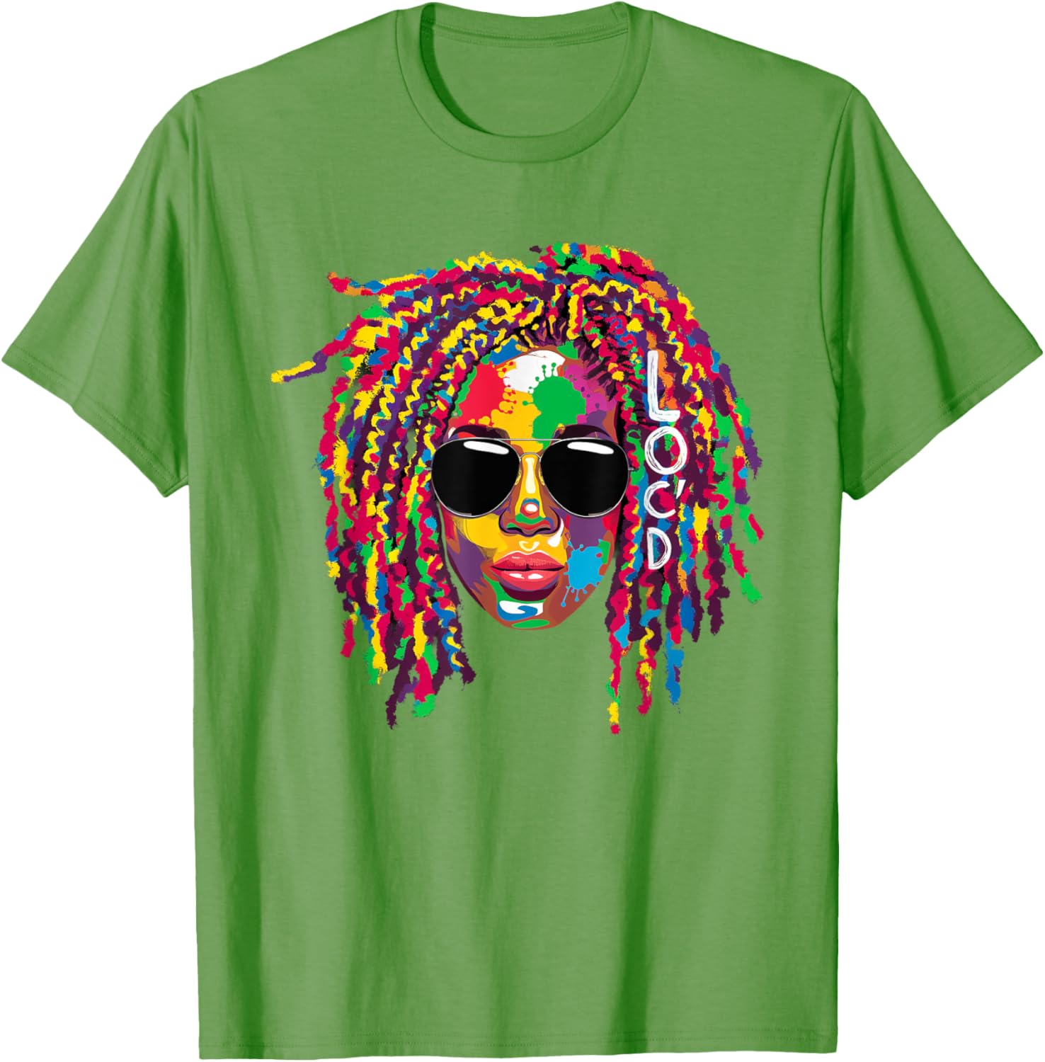Loc'd For Life Afro Locs Dreadlocks T-Shirt for Proud Melanin Women - 4