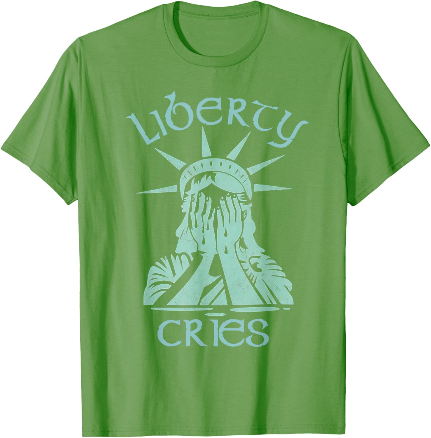 Statue of Liberty Headache Disgust Cry T-Shirt for American Pride - 5