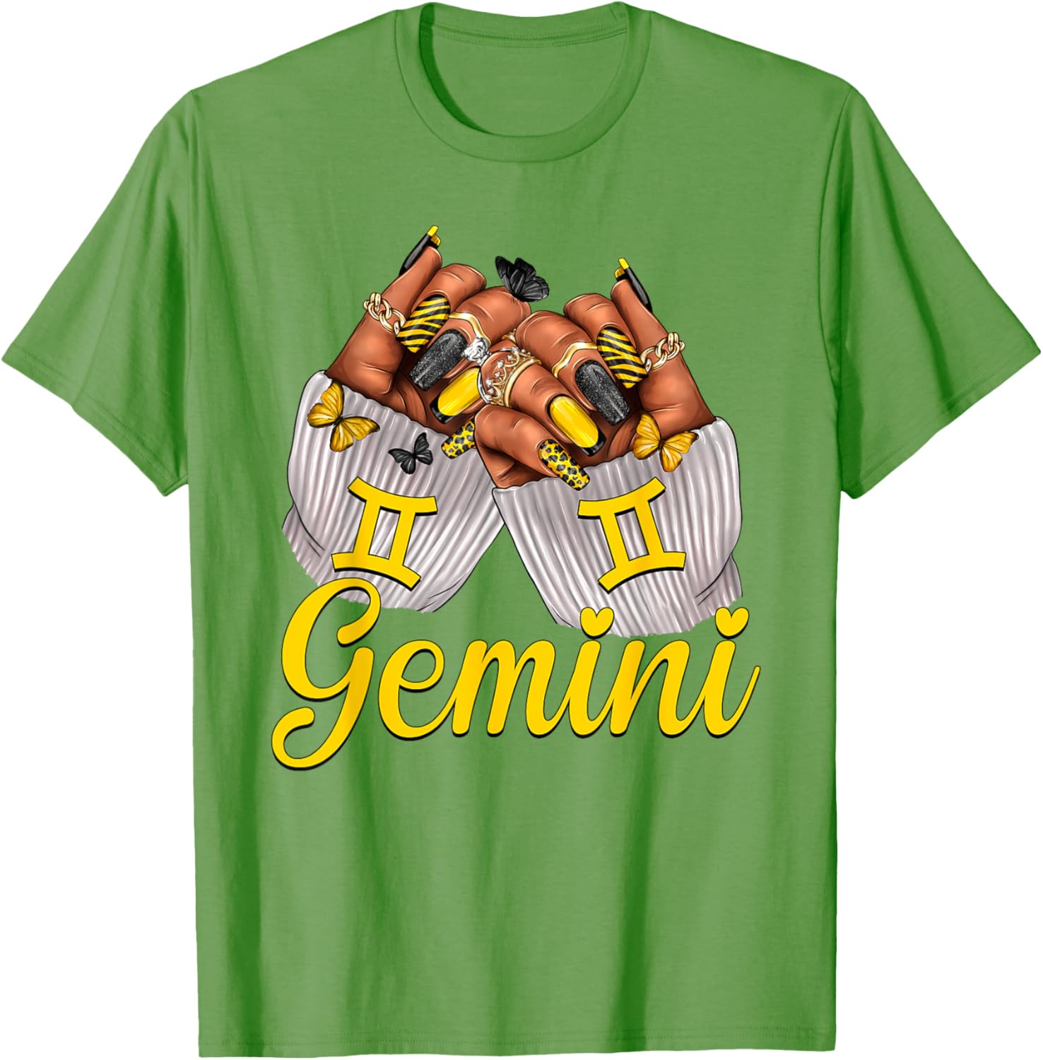 Gemini Black Women Nails Zodiac Birthday Queen T-Shirt for Astrologers - 14