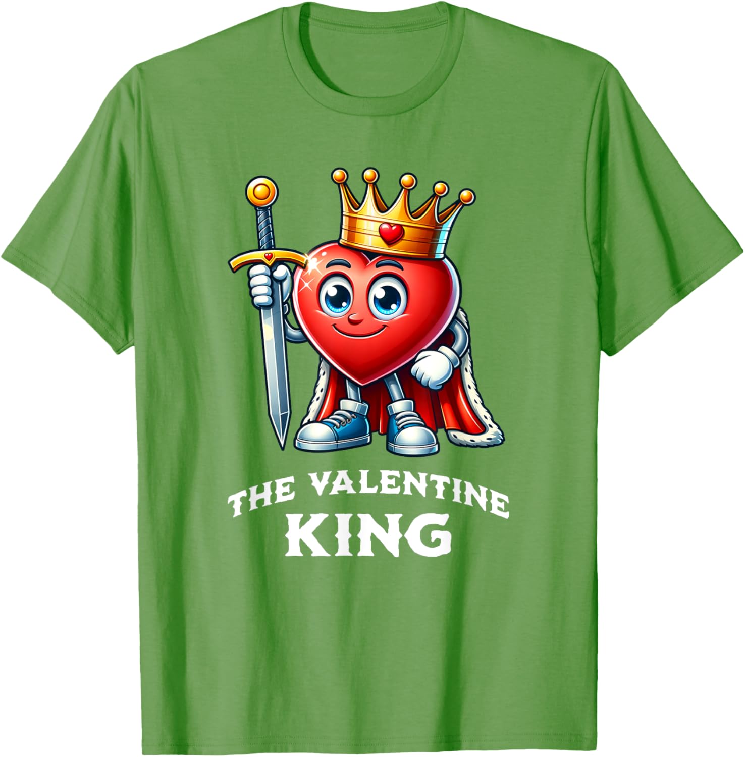 Funny Valentine's Day King Heart Graphic T-Shirt for Men and Boys - 2