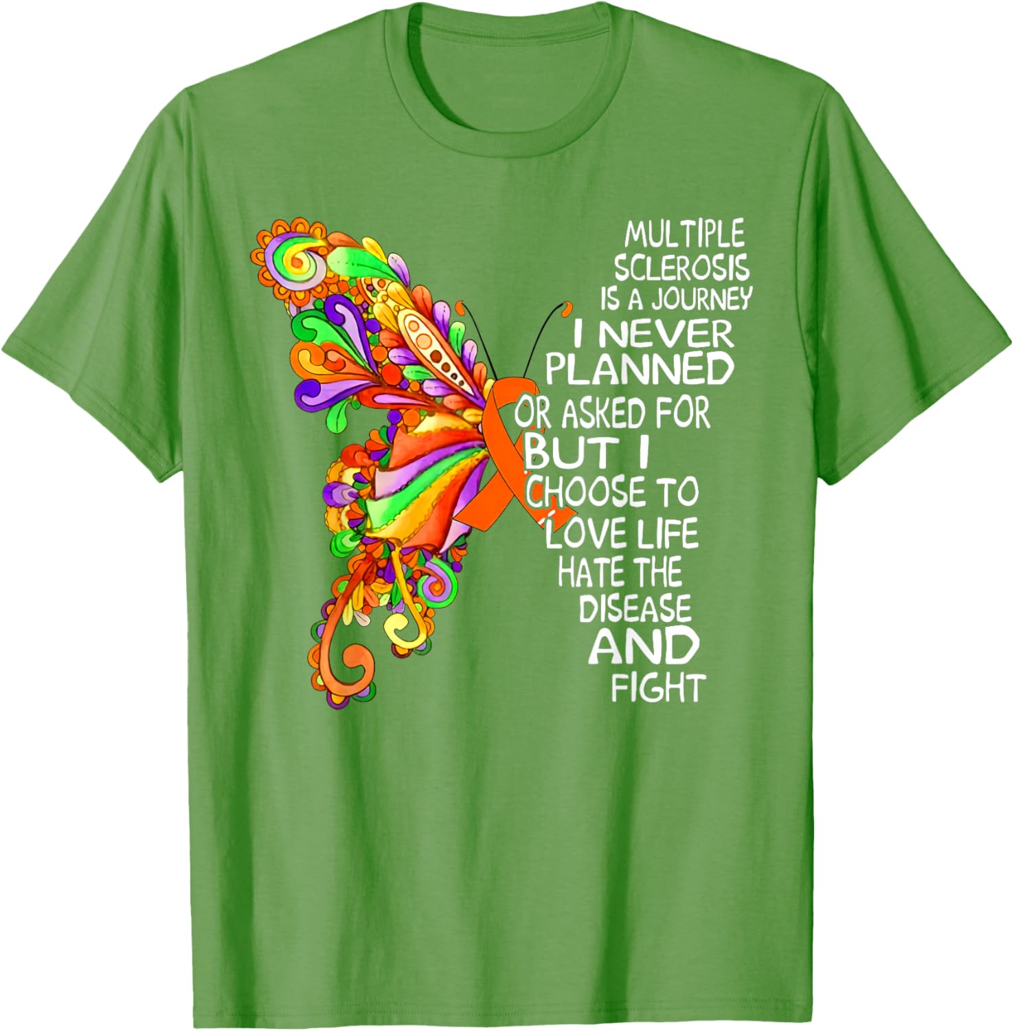 Butterfly Ribbon MS Warrior T-Shirt for Multiple Sclerosis Awareness - 10