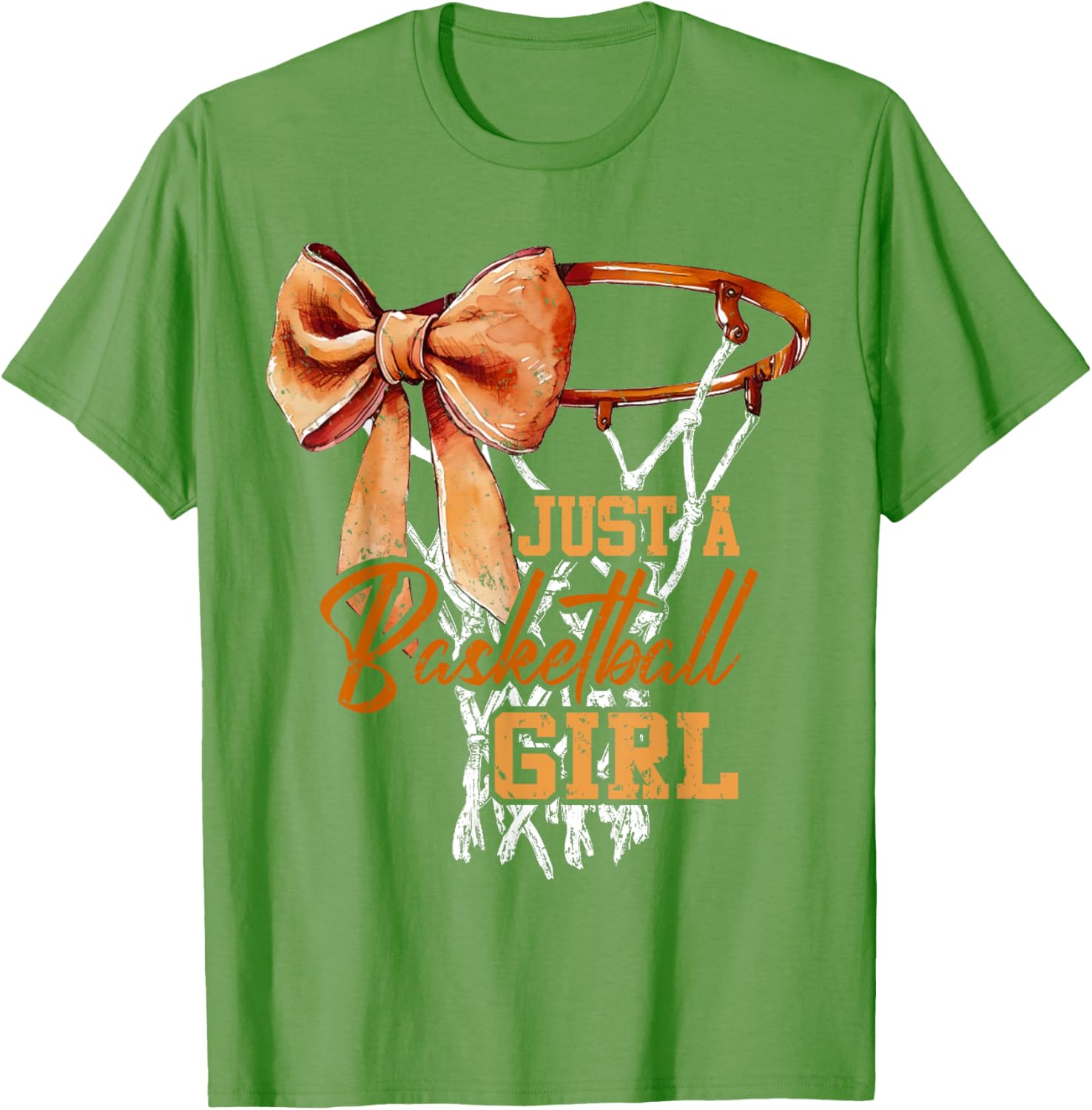Just A Basketball Girl Cute Bow T-Shirt for Trendy Young Athletes - 19