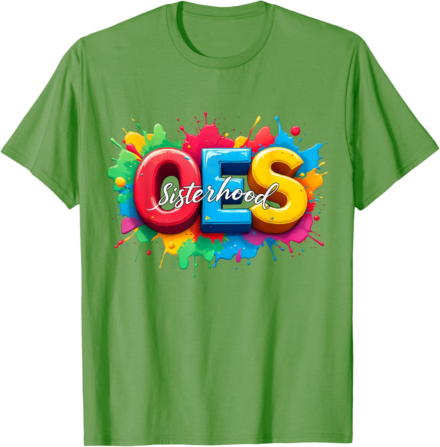 Colorful OES Sisterhood Watercolor T-Shirt for Eastern Star Fans - 25