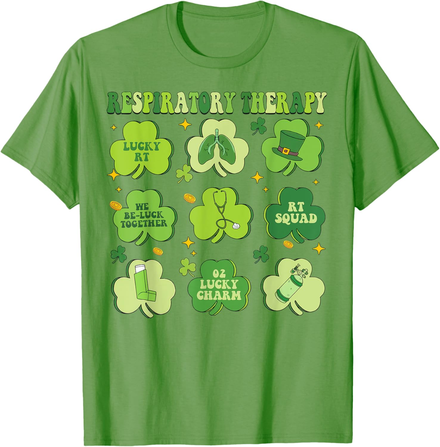 St Patrick's Day Shamrock T-Shirt for Respiratory Therapists - 25