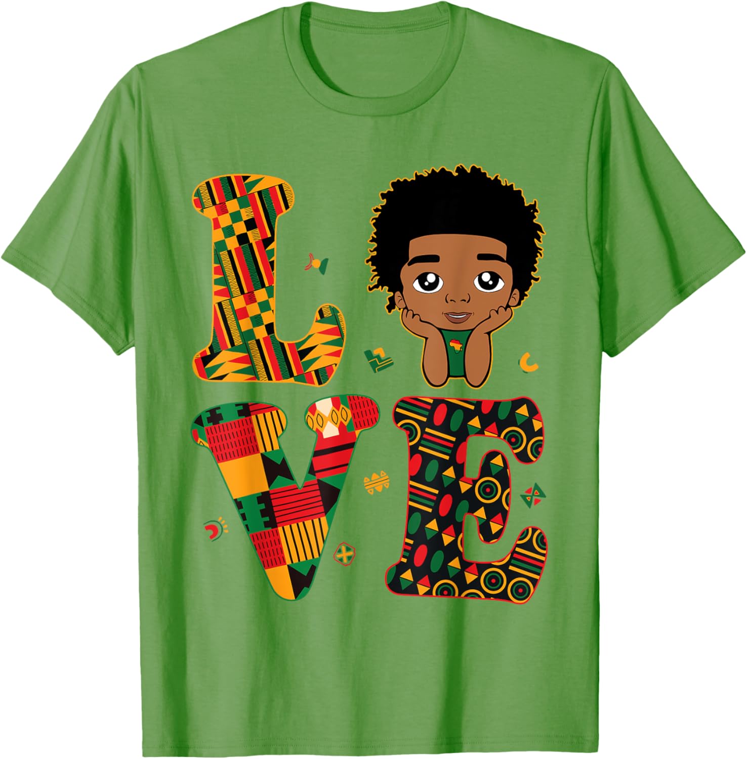 Proud LOVE African Kente Toddler Boys T-Shirt for Black History Month - 11