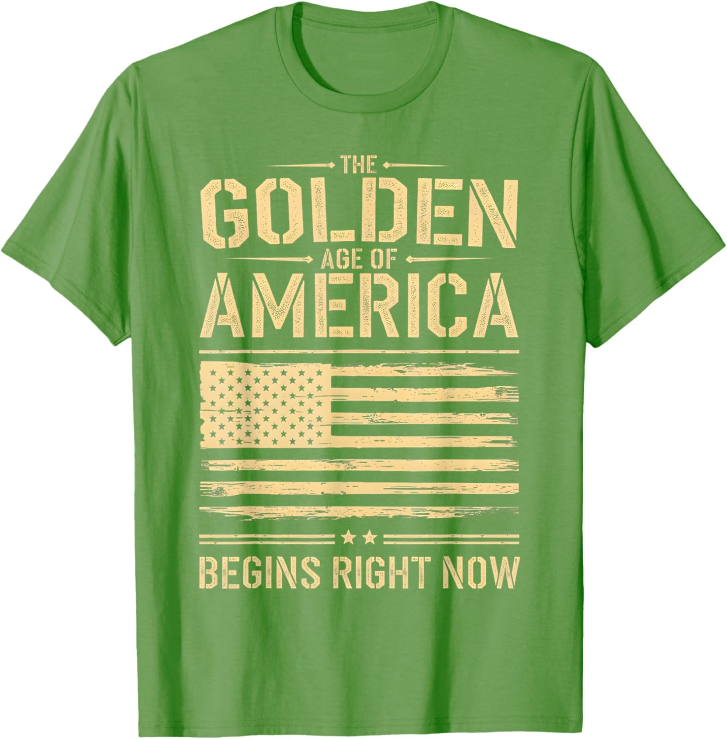 Golden Age of America Distressed T-Shirt with USA Flag Design - 25