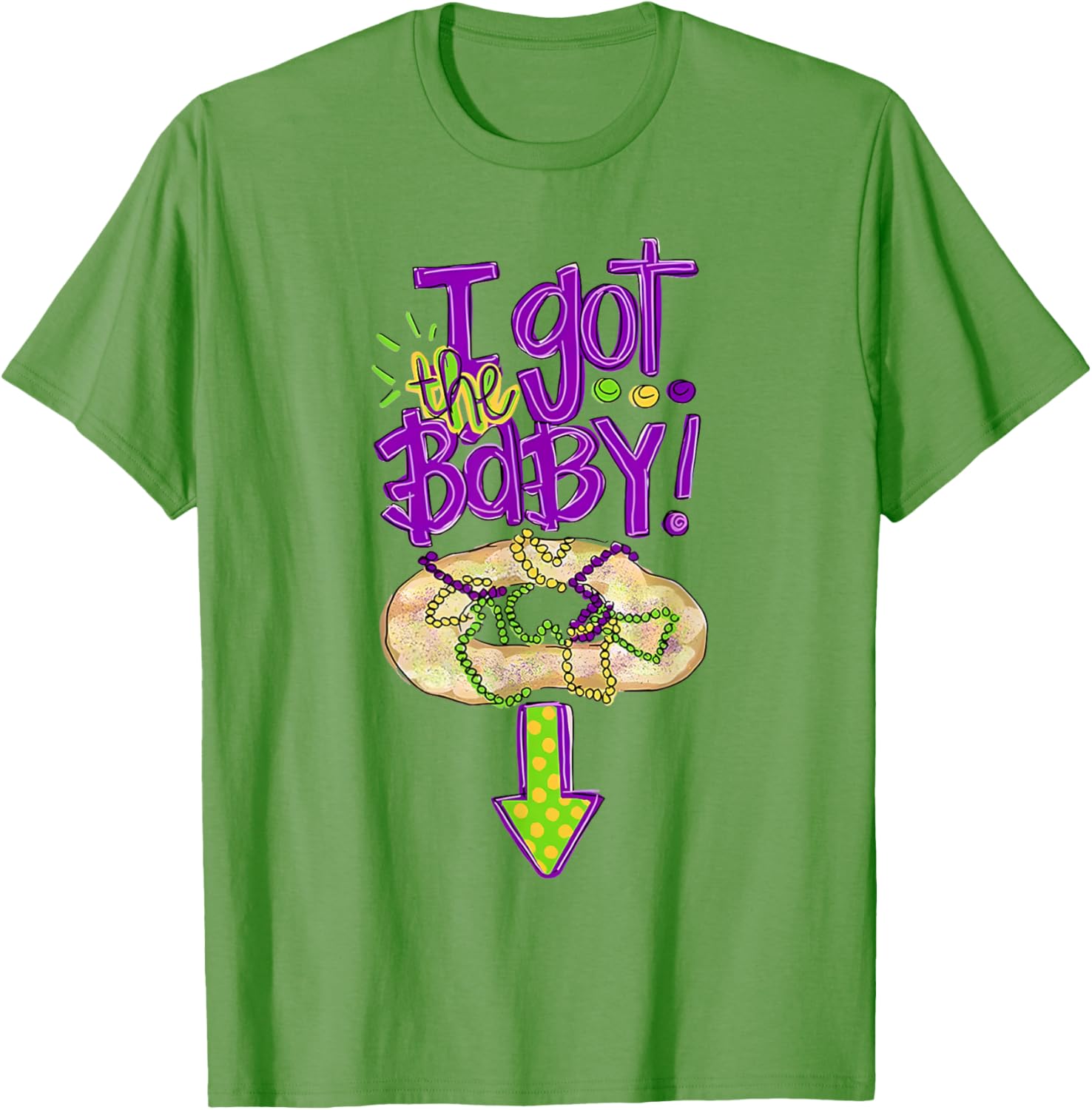 Baby Mardi Gras King Cake Reveal T-Shirt for New Orleans Celebrations - 23