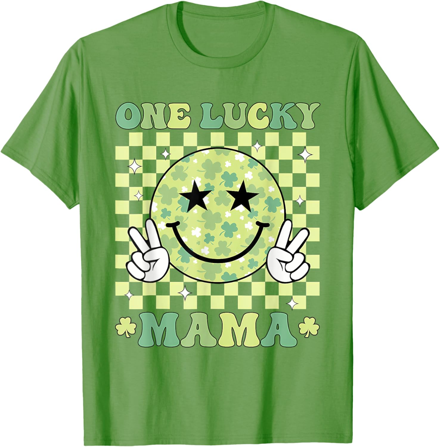 One Lucky Mama St Patricks Day 2025 Retro T-Shirt for Moms - 19