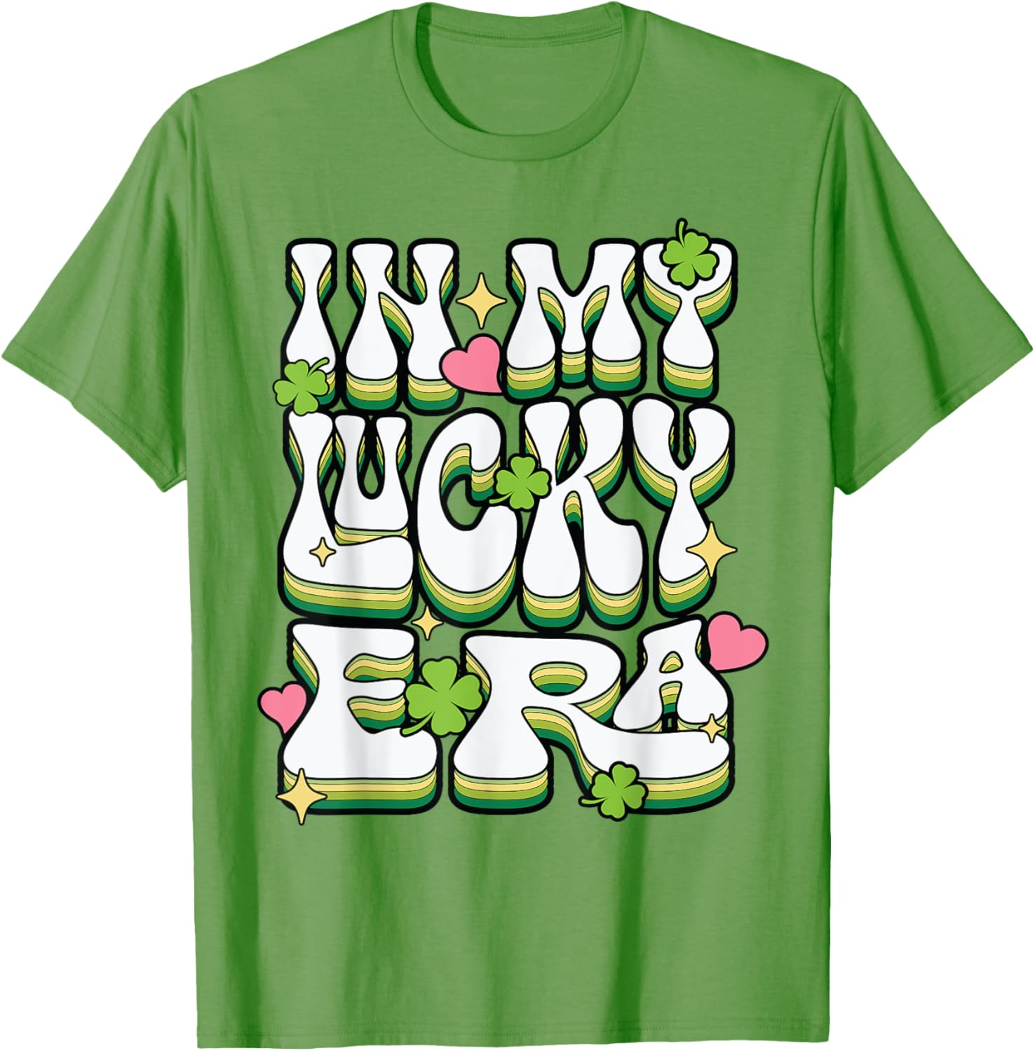 St Patricks Day Lucky Era Funny Irish Shamrock Groovy T-Shirt - 2