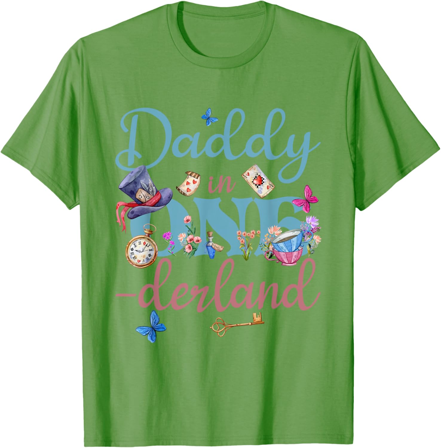 Alice in ONEderland Daddy of Birthday Girl T-Shirt for Celebrations - 5