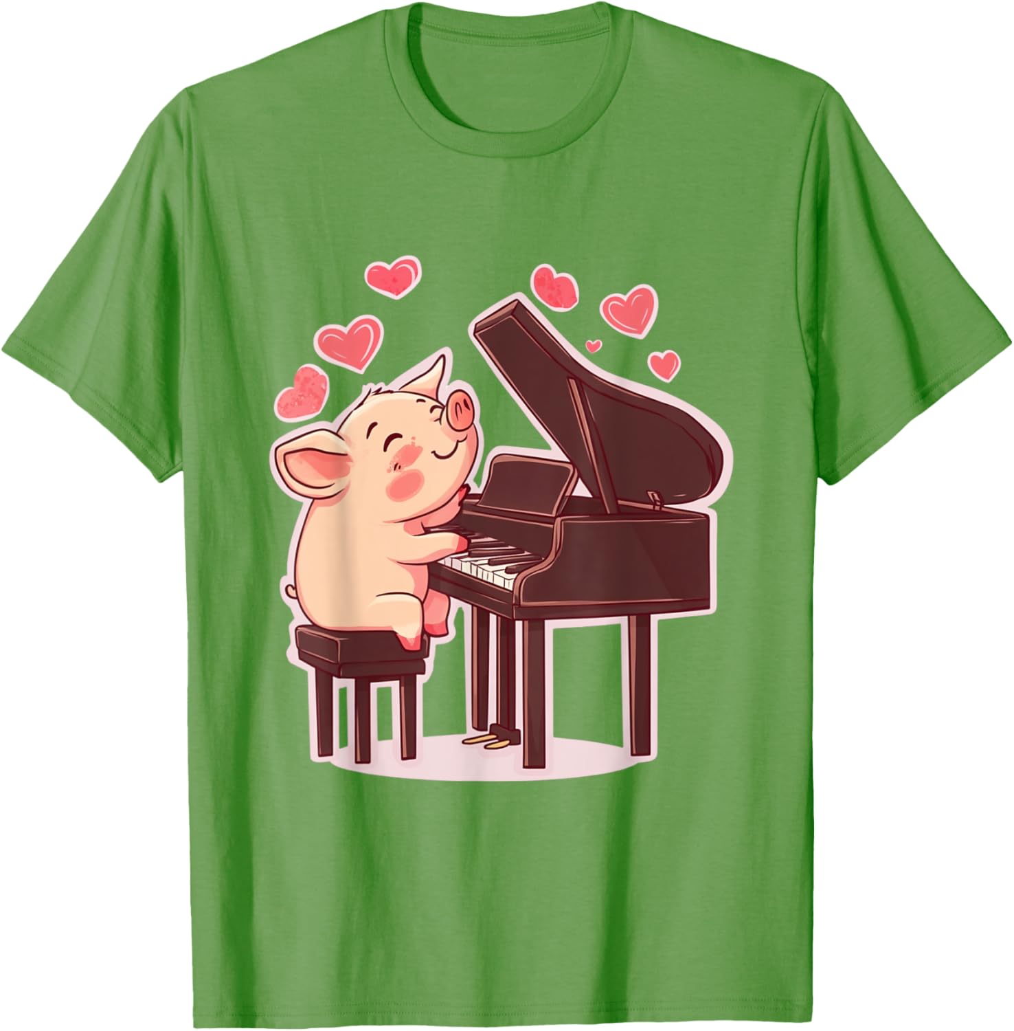 Funny Pig Playing Piano Valentine's Day T-Shirt for Animal Lovers - 14