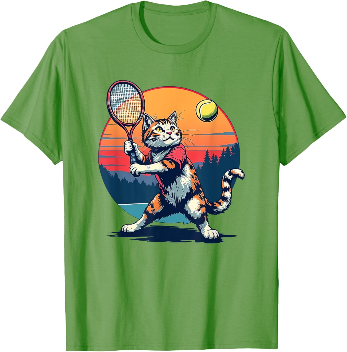 Funny Cat Playing Tennis T-Shirt for Cat Lovers - Unisex Apparel - 7
