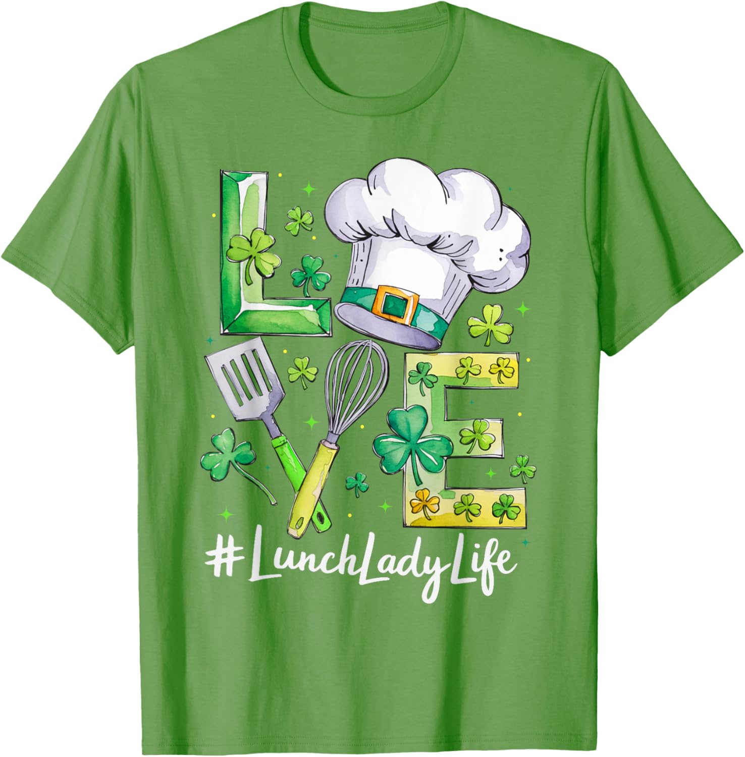 Funny Love Lunch Lady Life St Patricks Day T-Shirt for Men and Women - 16