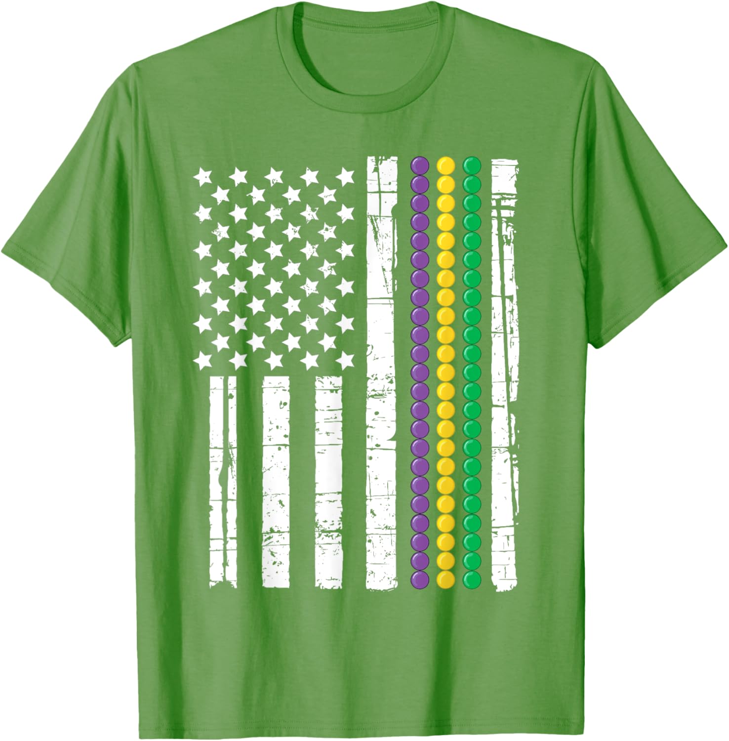Mardi Gras USA Flag T-Shirt for Festive Celebrations and Events - 12