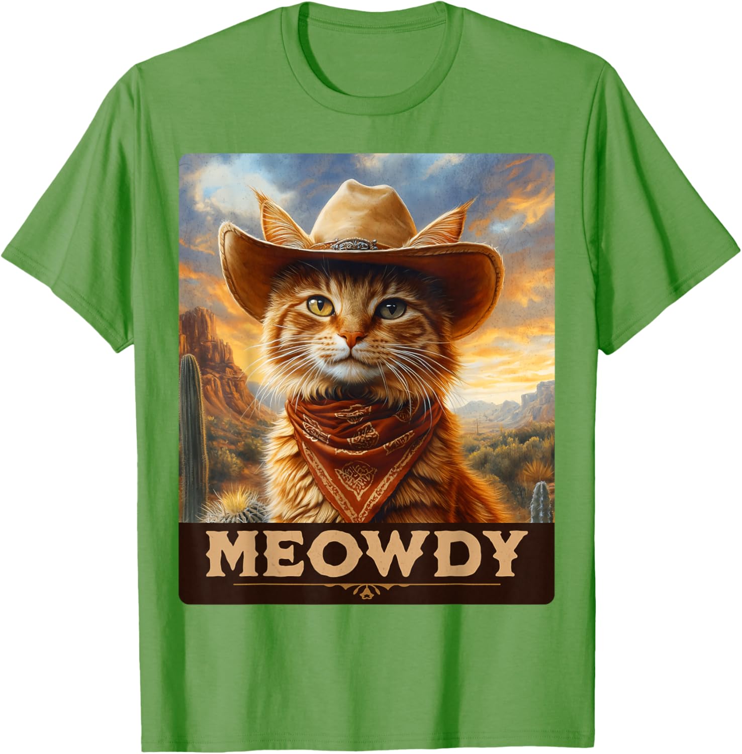 Meowdy Cowboy Cat T-Shirt for Wild West Cat Lovers and Fans - 2