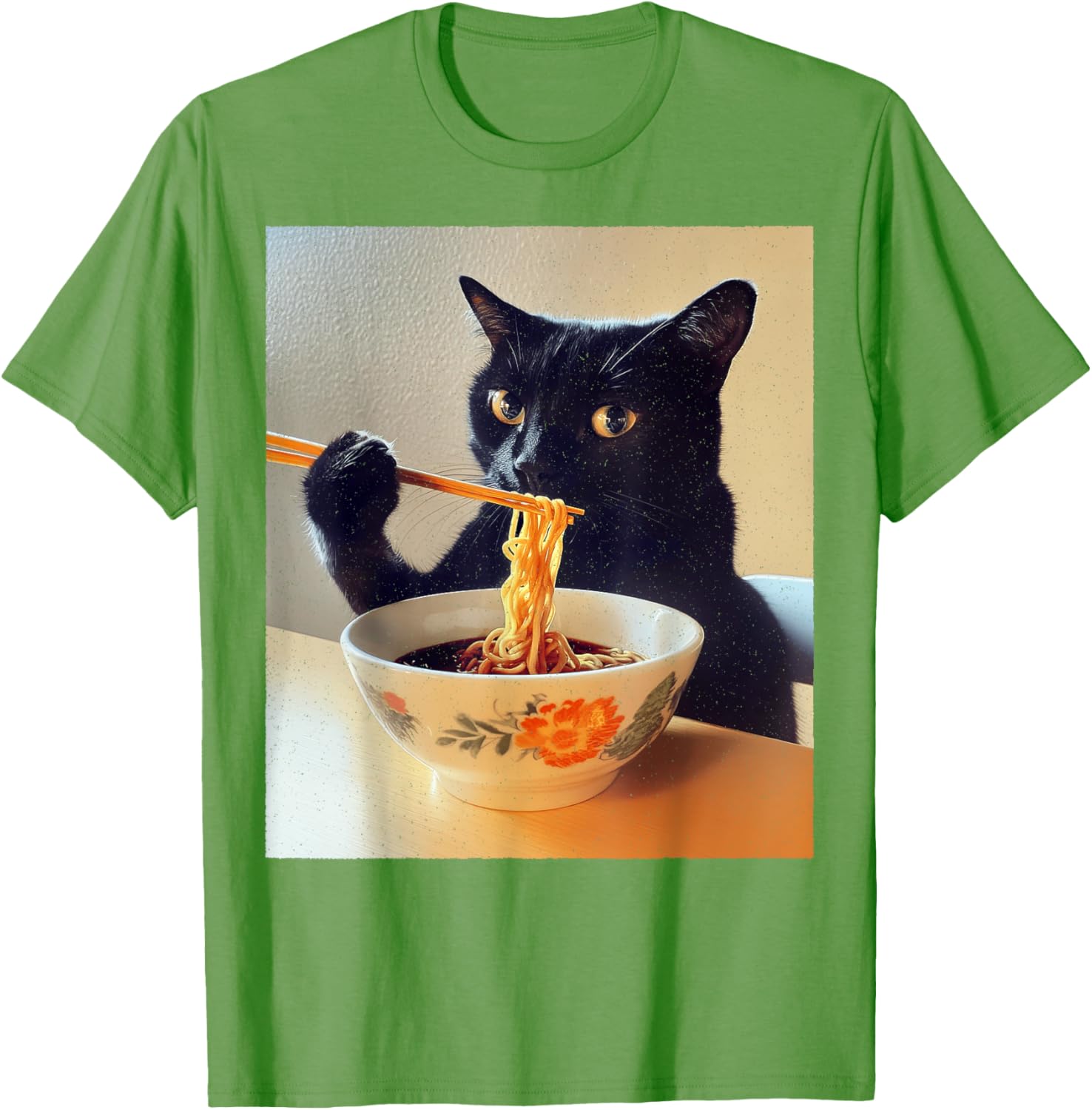 Funny Black Cat Ramen Lover T-Shirt for Noodle Enthusiasts - 2