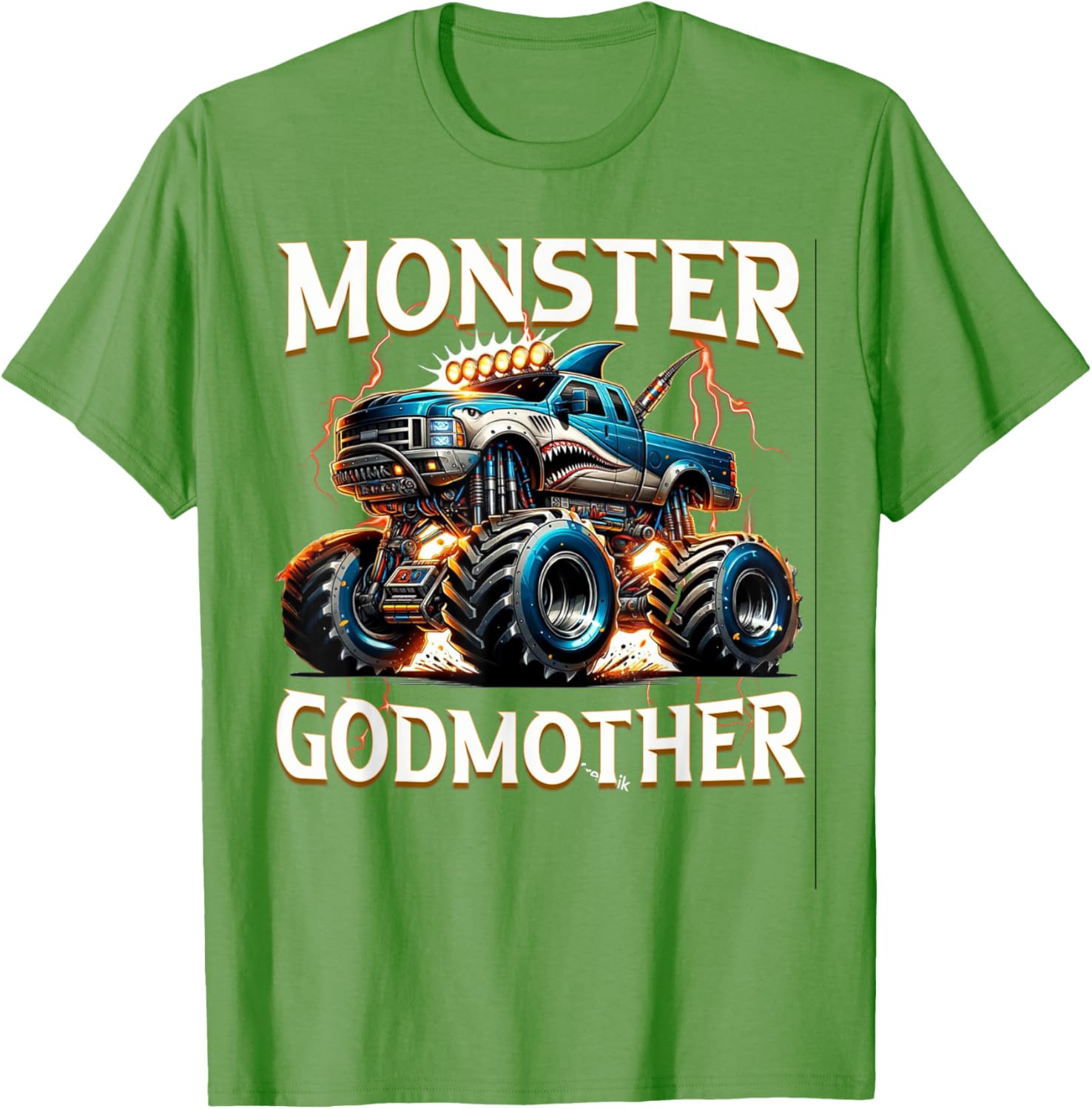 Godmother Family Matching Monster Truck T-Shirt for Truck Lovers - 3