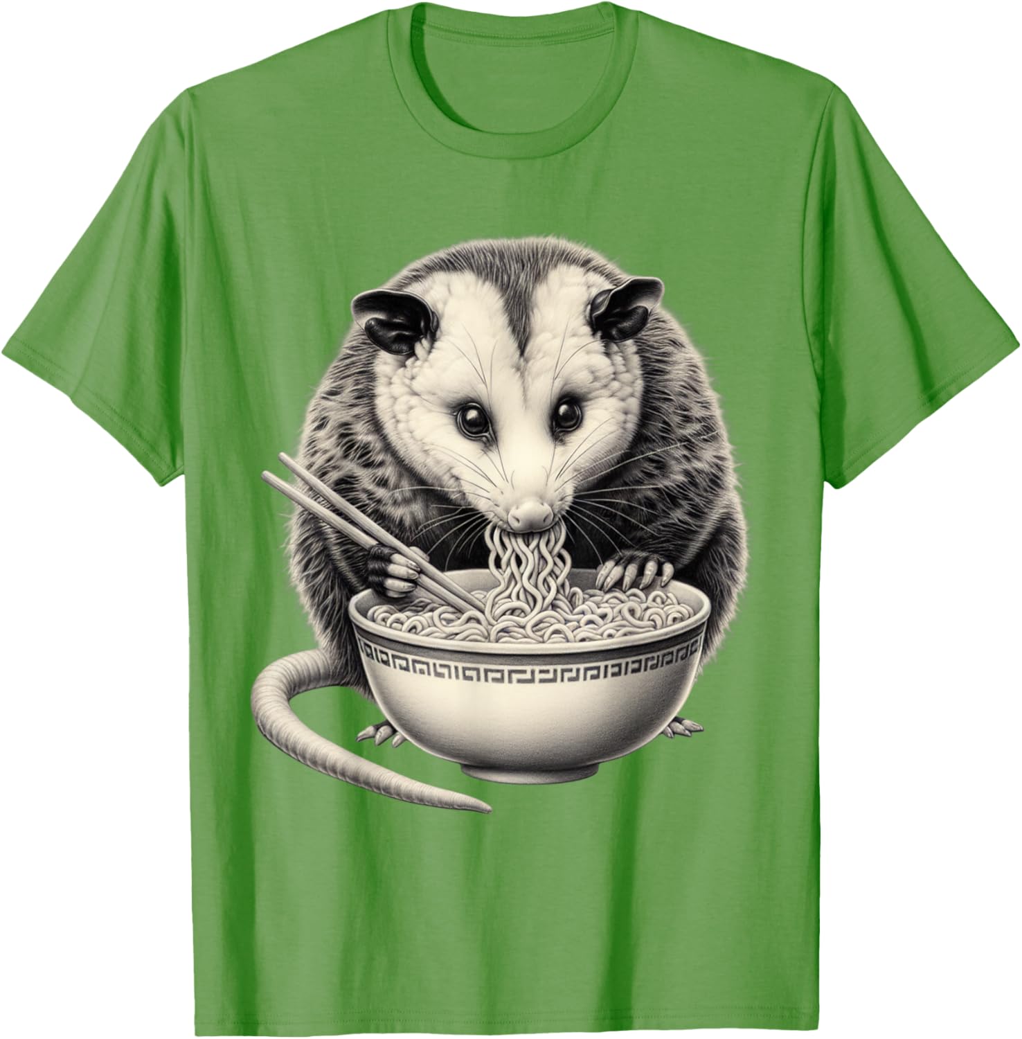 Opossum Eating Ramen Bowl T-Shirt Perfect for Food Lovers and Animal Fans - 28