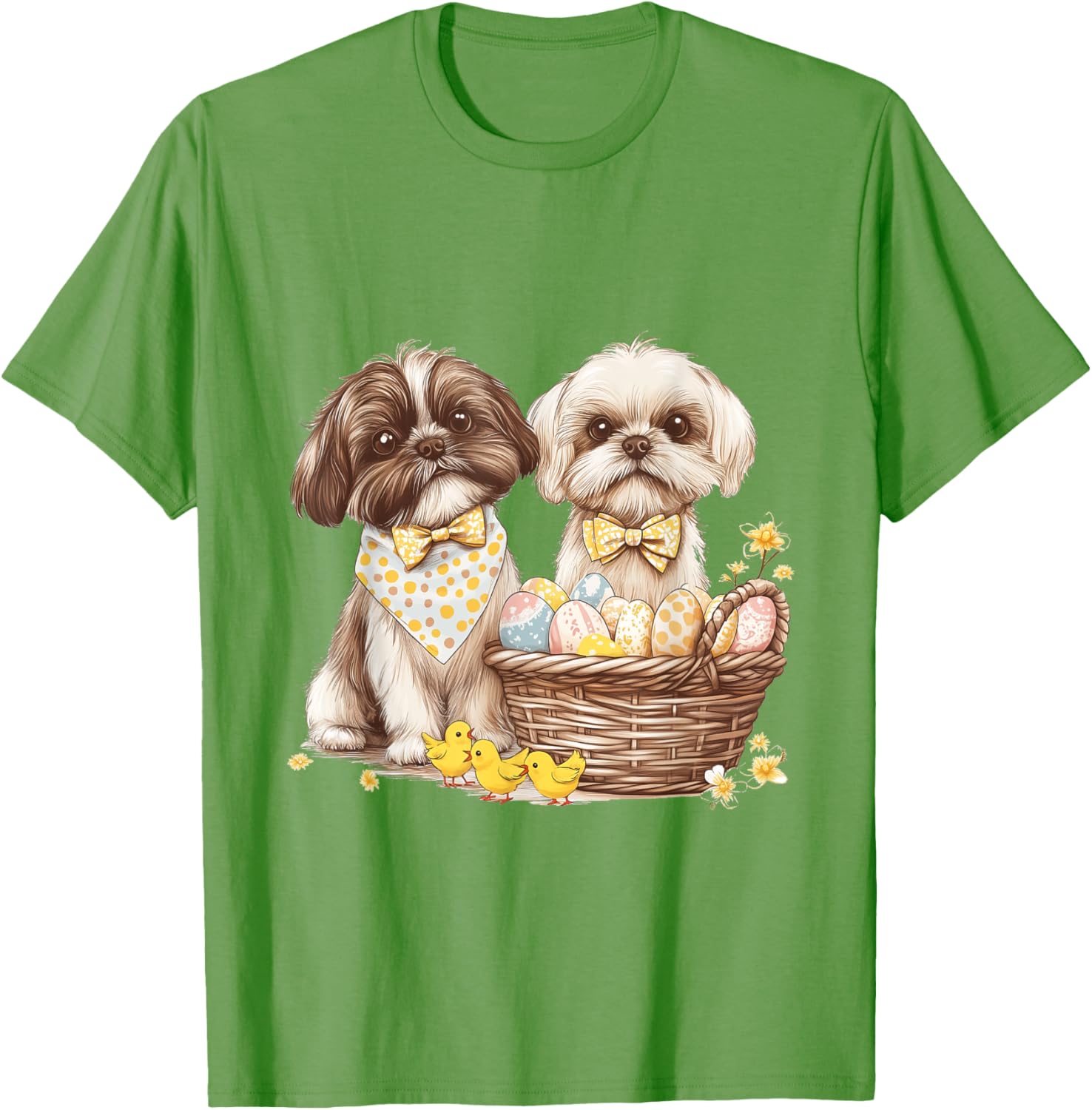 Happy Easter Shih Tzu Dog T-Shirt with Eggs and Chicks for Fun Celebrations - 21