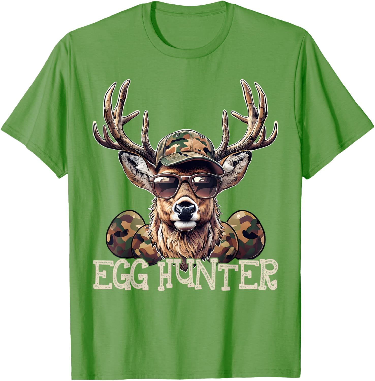 Egg Hunter Deer Camo Cap Boys T-Shirt Perfect for Easter and Hunting - 20