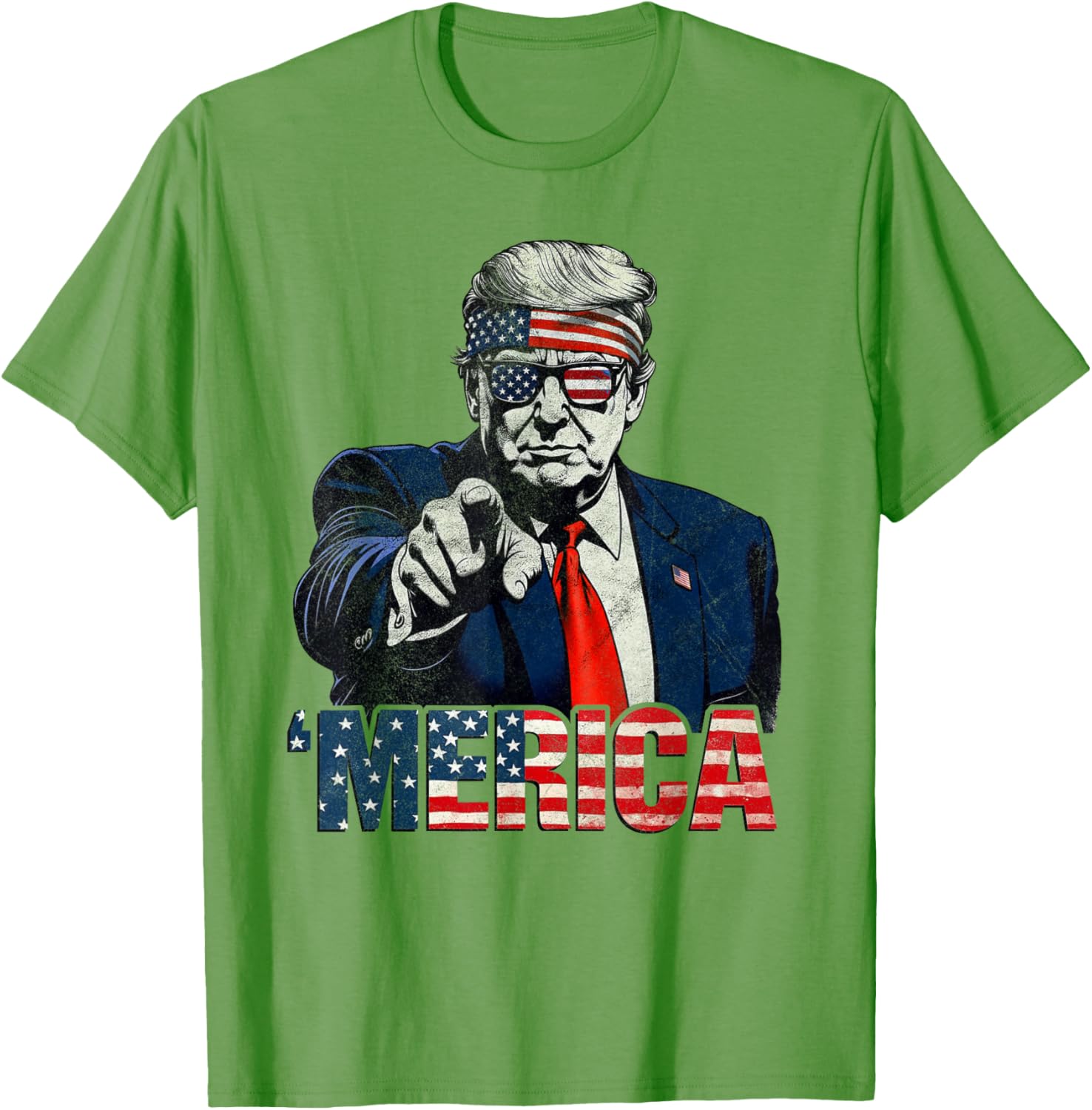 Happy 4th of July Merica Trump American Flag T-Shirt for Celebrations - 7