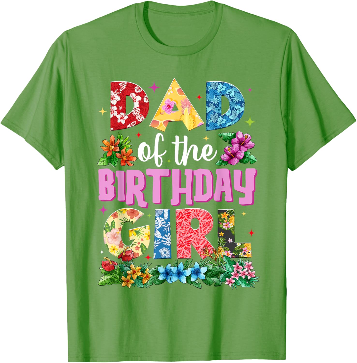 Dad of Birthday Girl Hawaii Party Matching Family T-Shirt for Fun Celebrations - 17