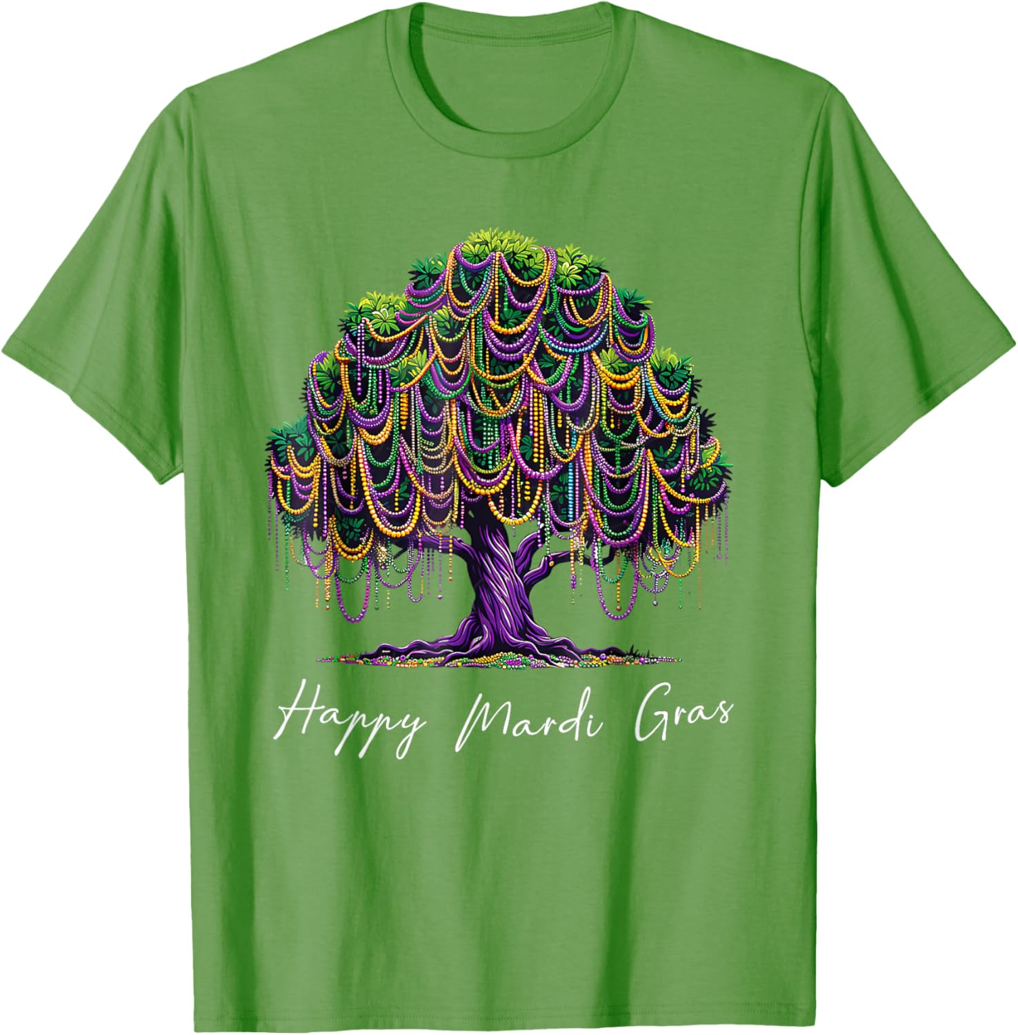 Mardi Gras Tree Beads T-Shirt for Men, Women, and Kids – Fat Tuesday Fun - 10