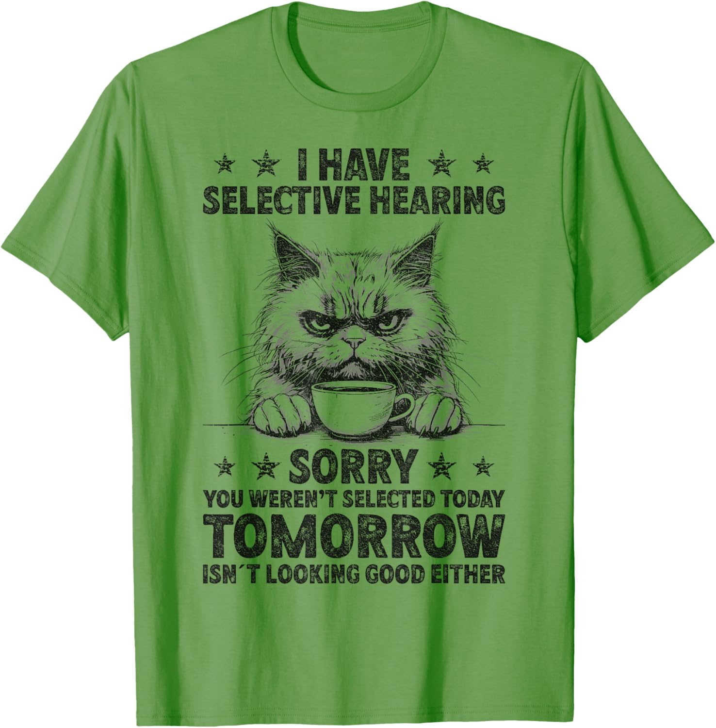 Funny Selective Hearing Cat Humor T-Shirt for Men and Women - 6