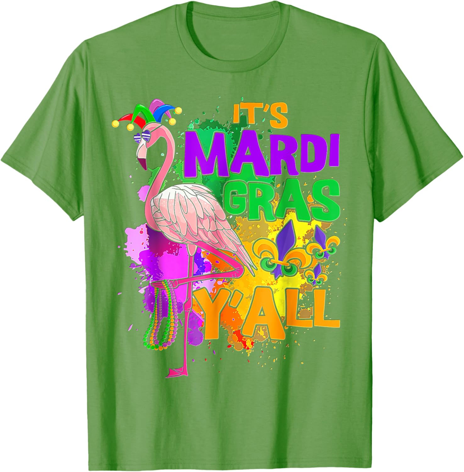 Flamingo Mardi Gras Carnival Party T-Shirt for Fun Festive Celebrations - 25
